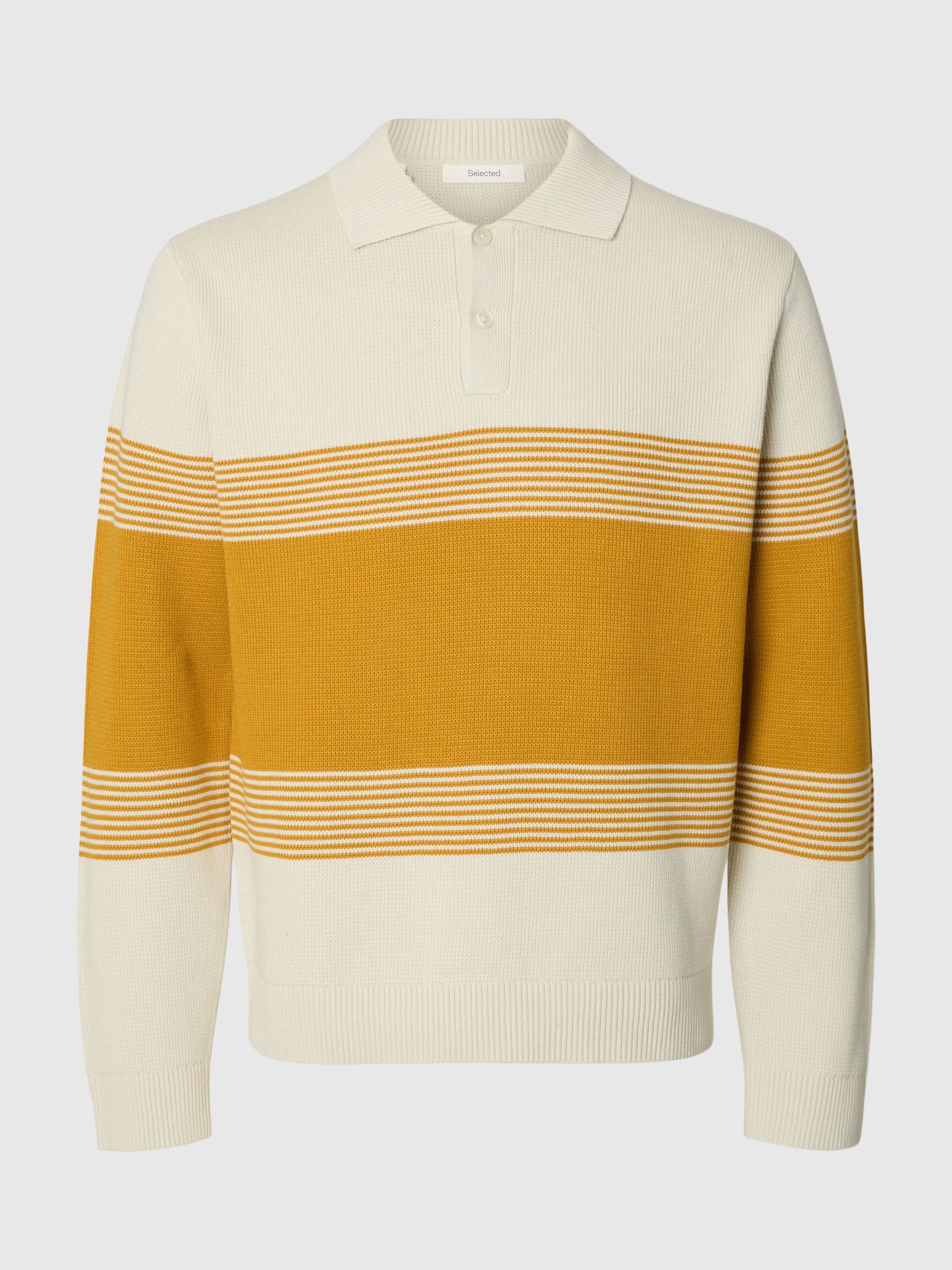 STRIPED KNITTED POLO SHIRT