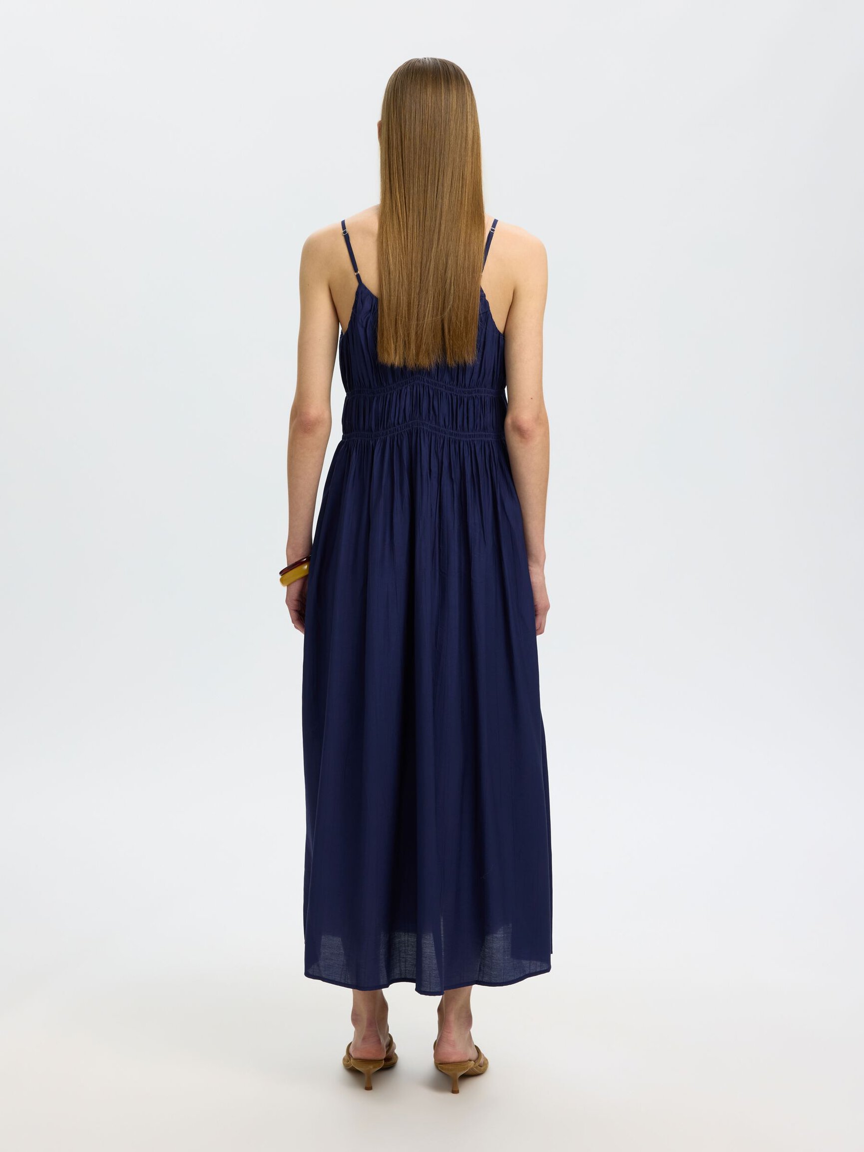 V-NECK SPAGHETTI MAXI DRESS