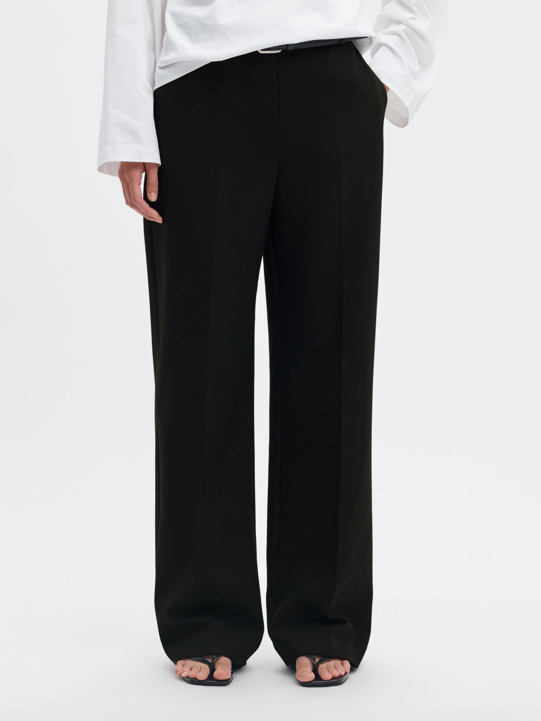 VEYRA ELASTICATED WAIST WIDE-LEG TROUSERS