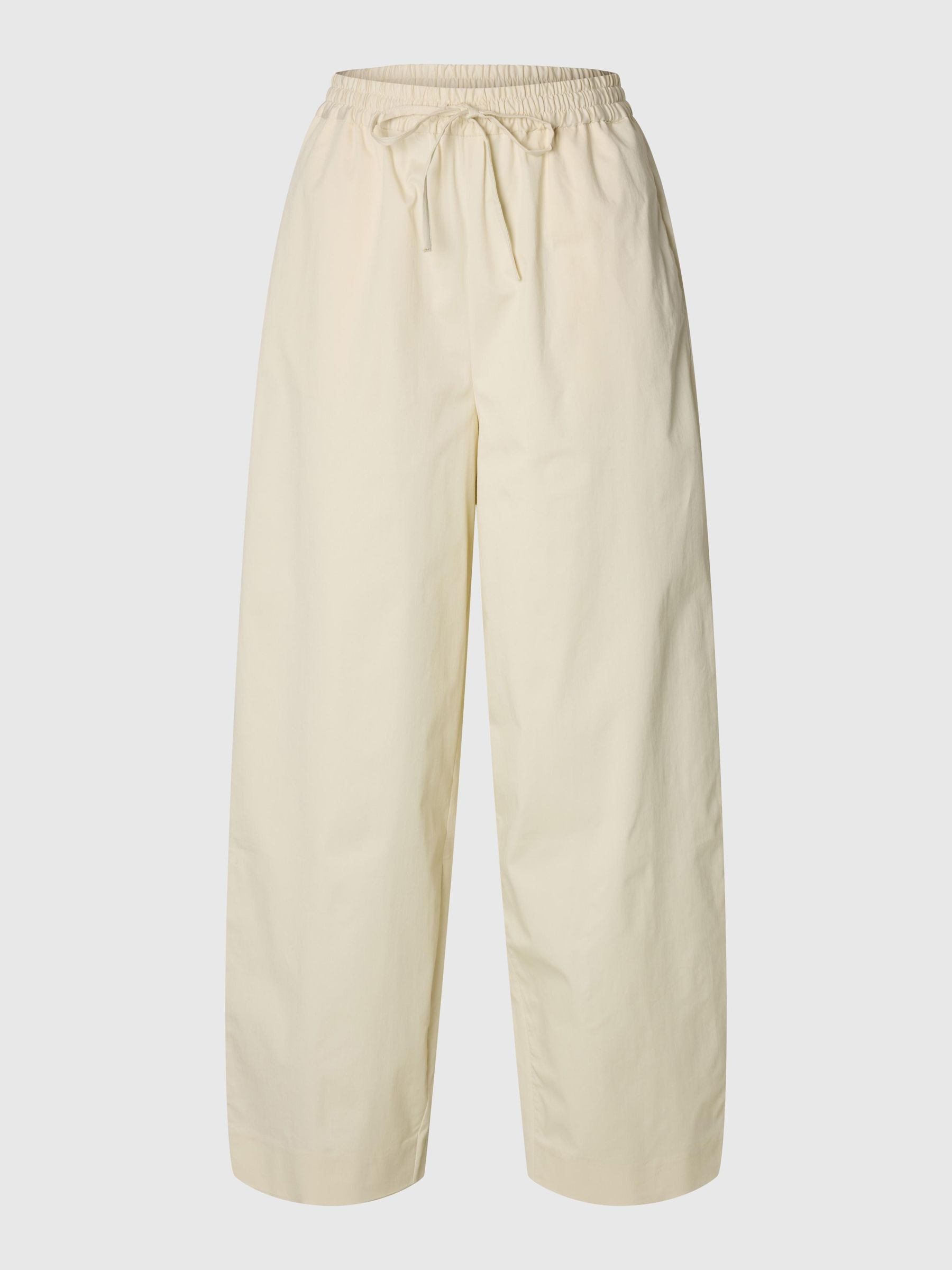 COTTON BLEND BARREL FIT TROUSERS
