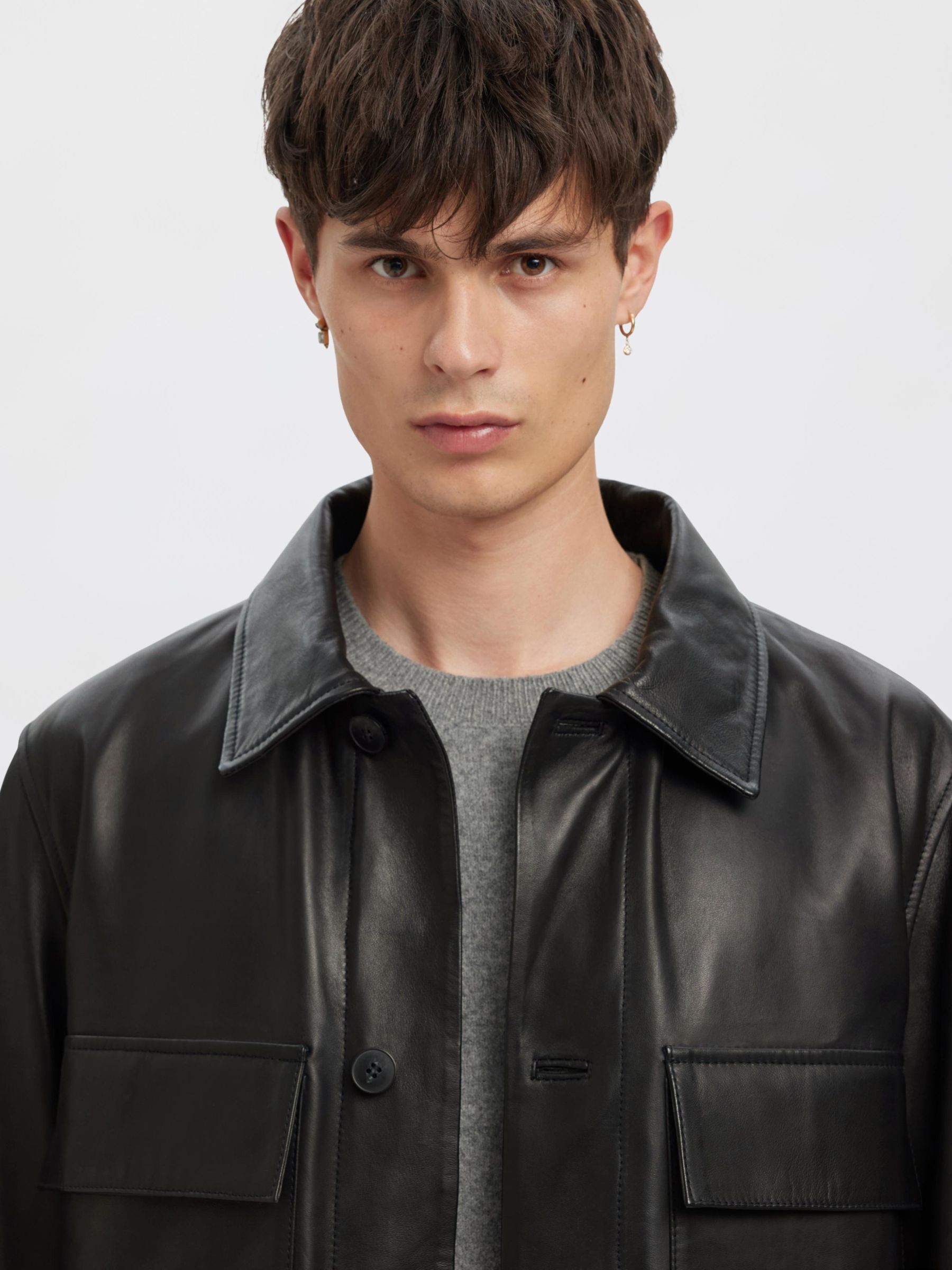 BUTTONED LEATHER JACKET