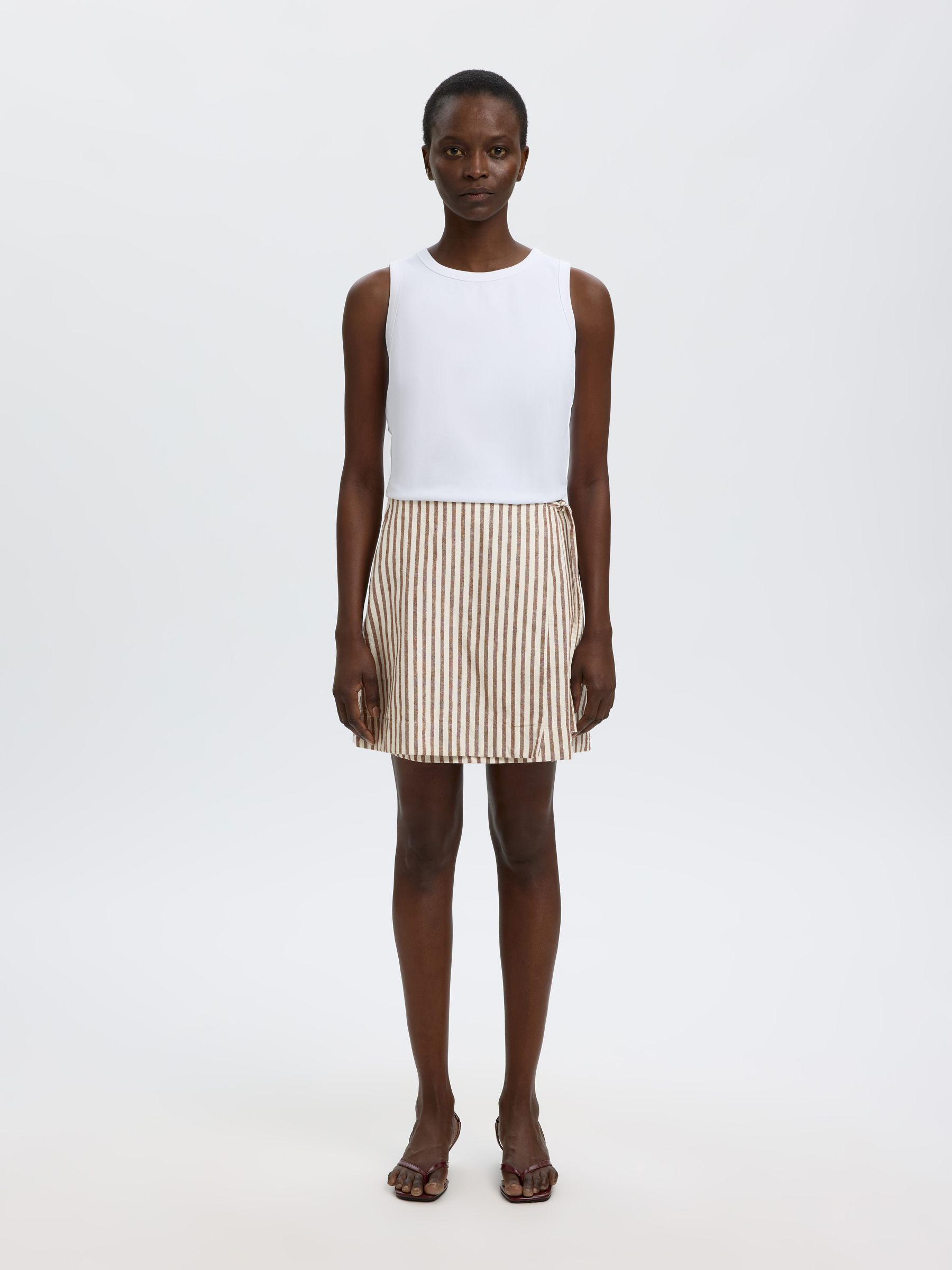 COTTON BLEND MINI WRAP SKIRT