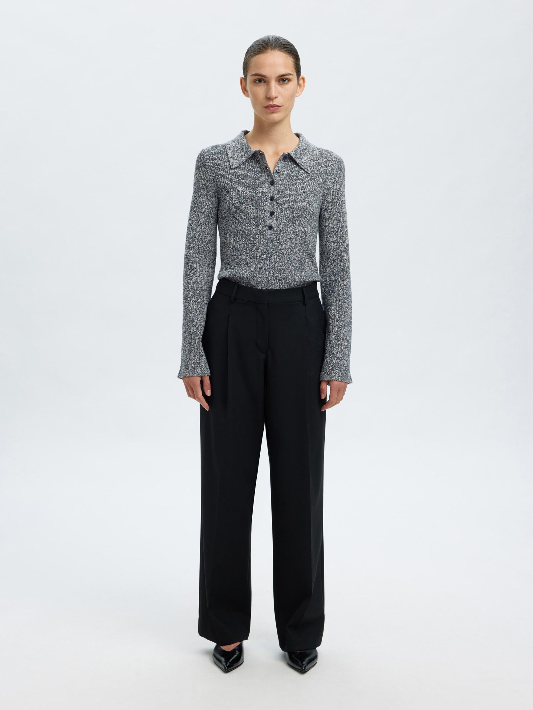 VISCOSE BLEND KNITTED POLO SHIRT