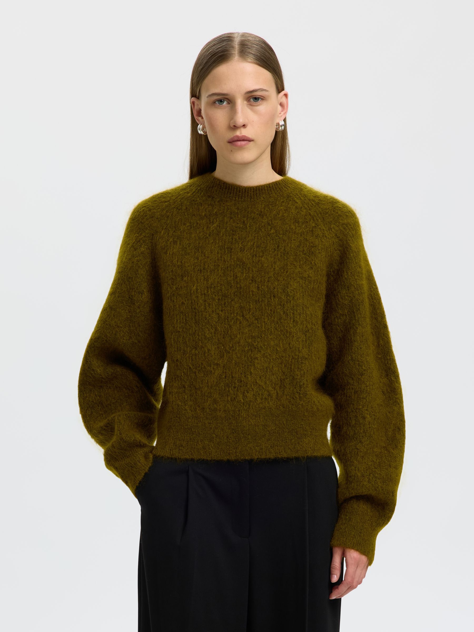 MOHAIR BLEND KNITTED JUMPER