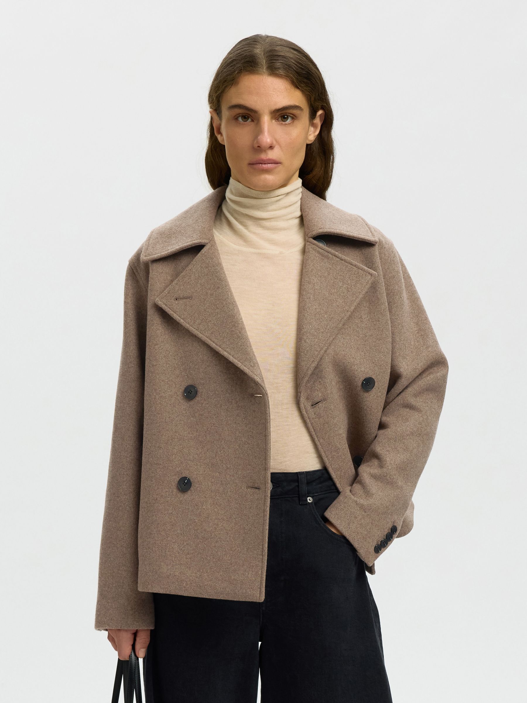 WOOL BLEND DOUBLE-BREASTED JACKET