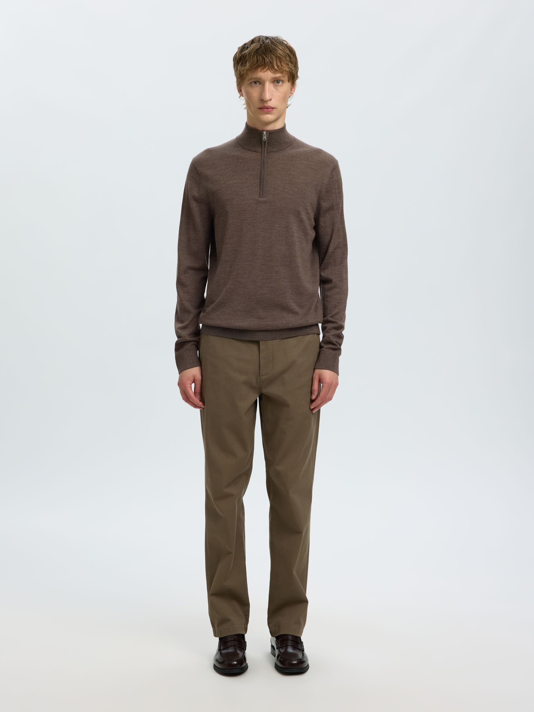 100% MERINO WOOL HALF-ZIP JUMPER