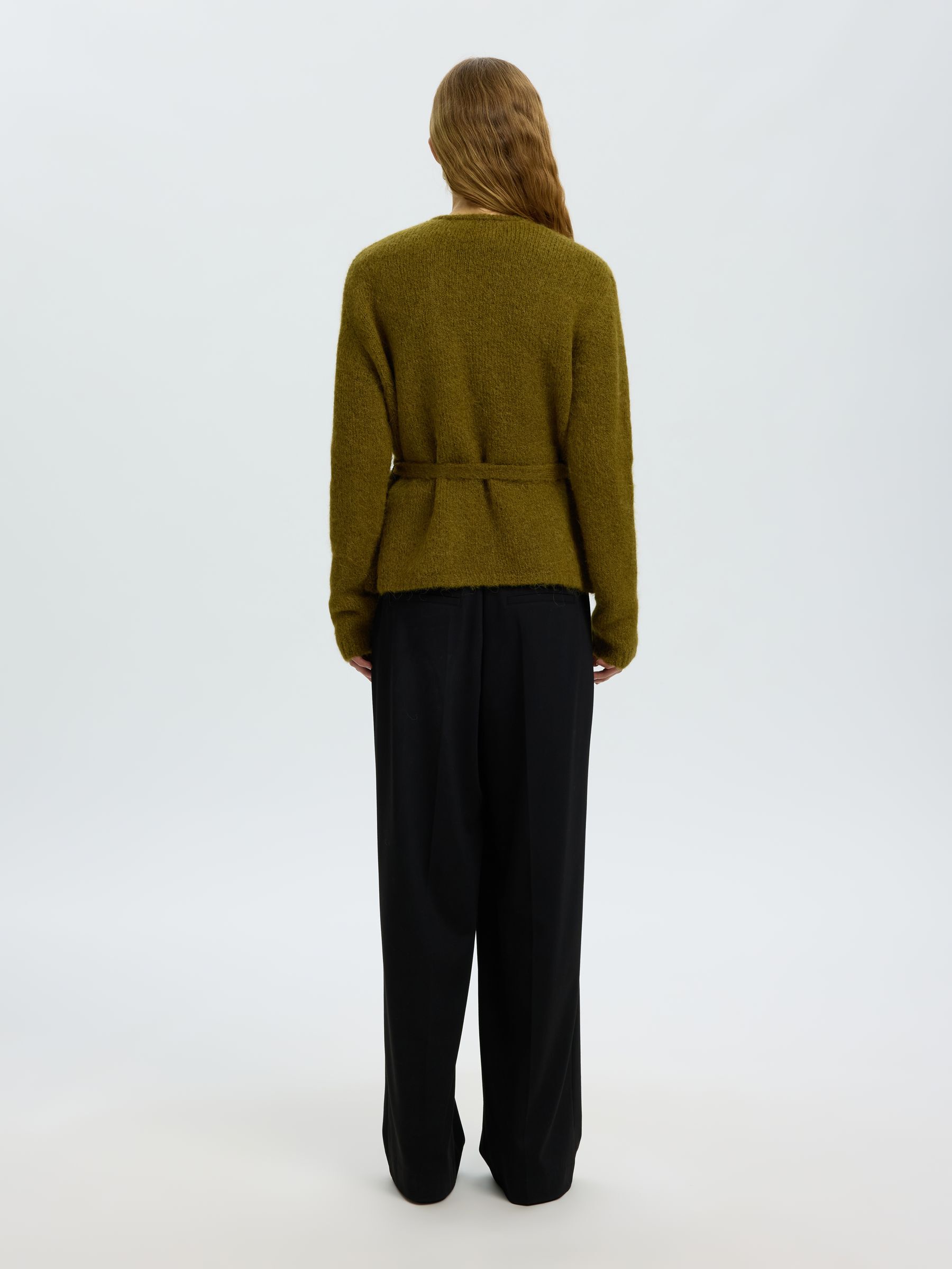 WOOL BLEND KNITTED CARDIGAN