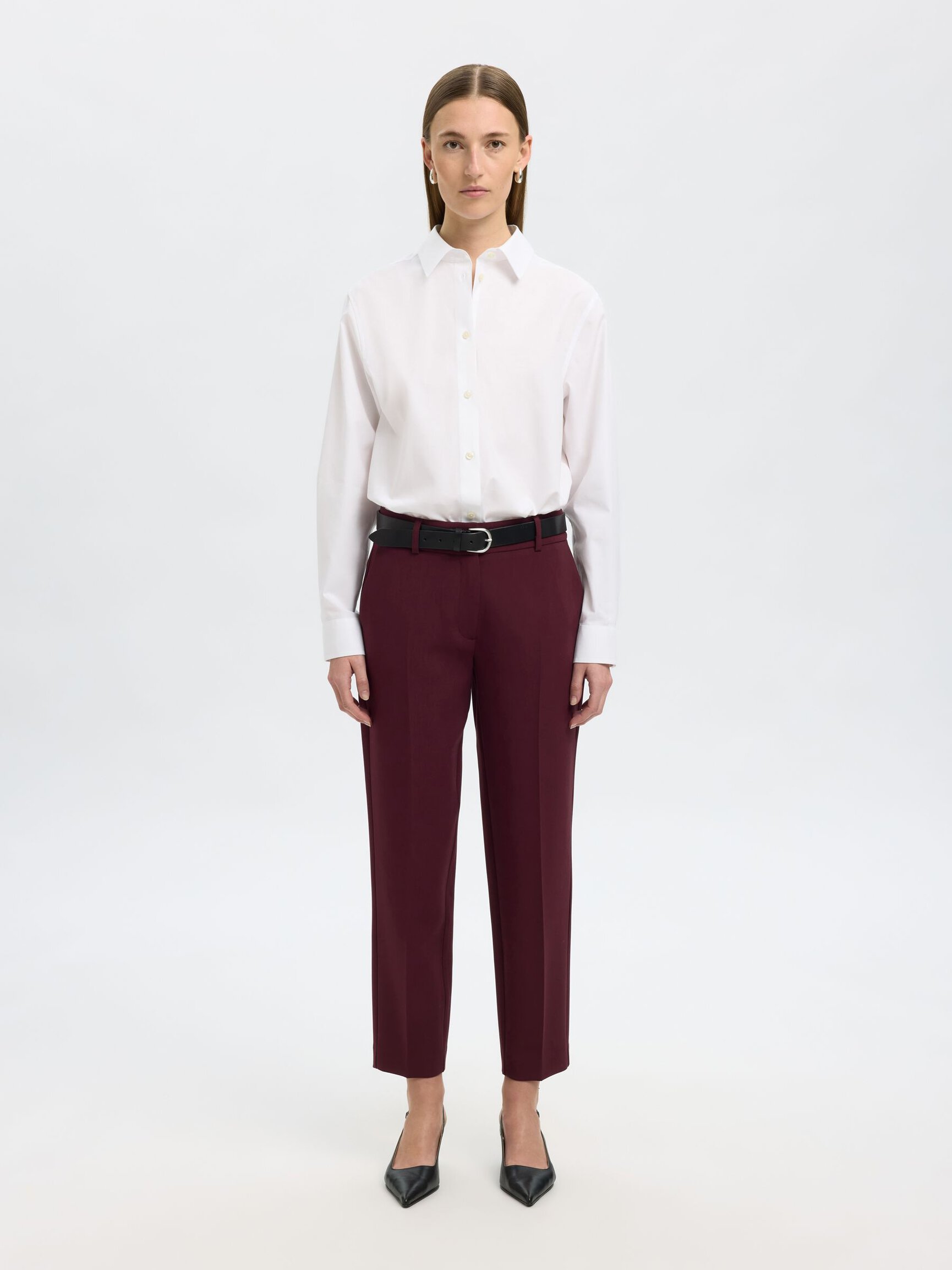 CROPPED TAPERED TROUSERS