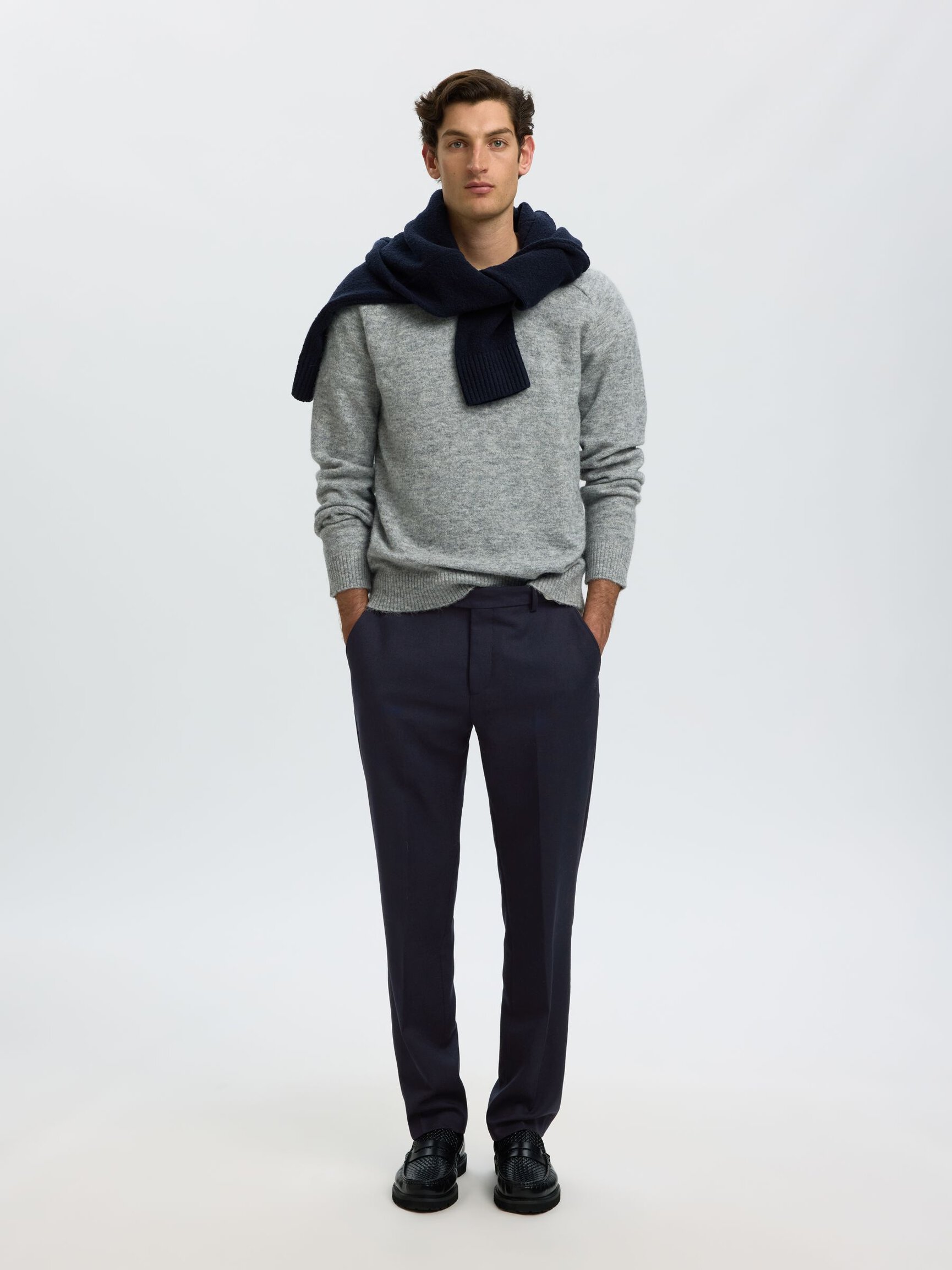 100% WOOL SUIT TROUSERS