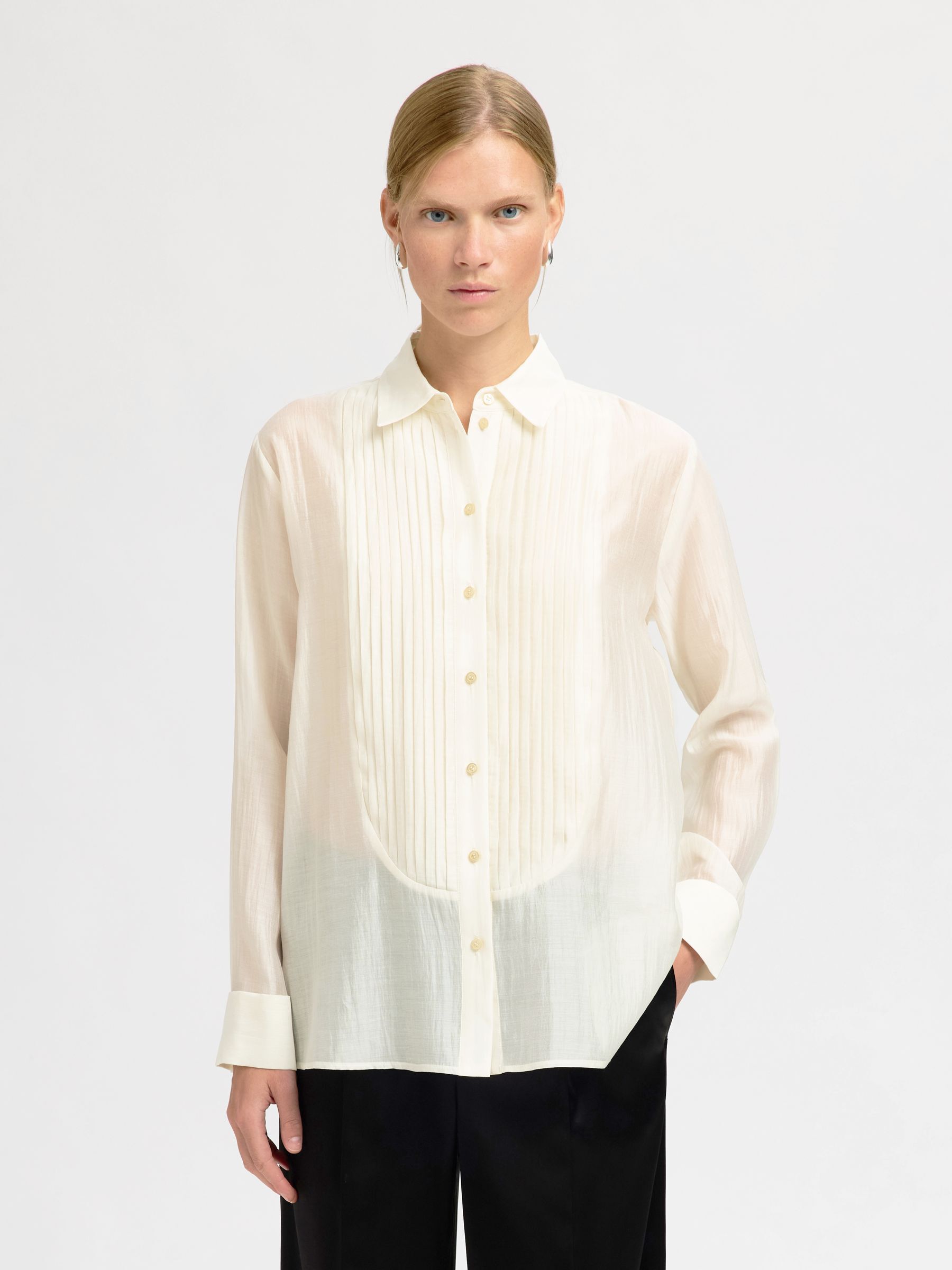 RELAXED FIT TUXEDO SHIRT