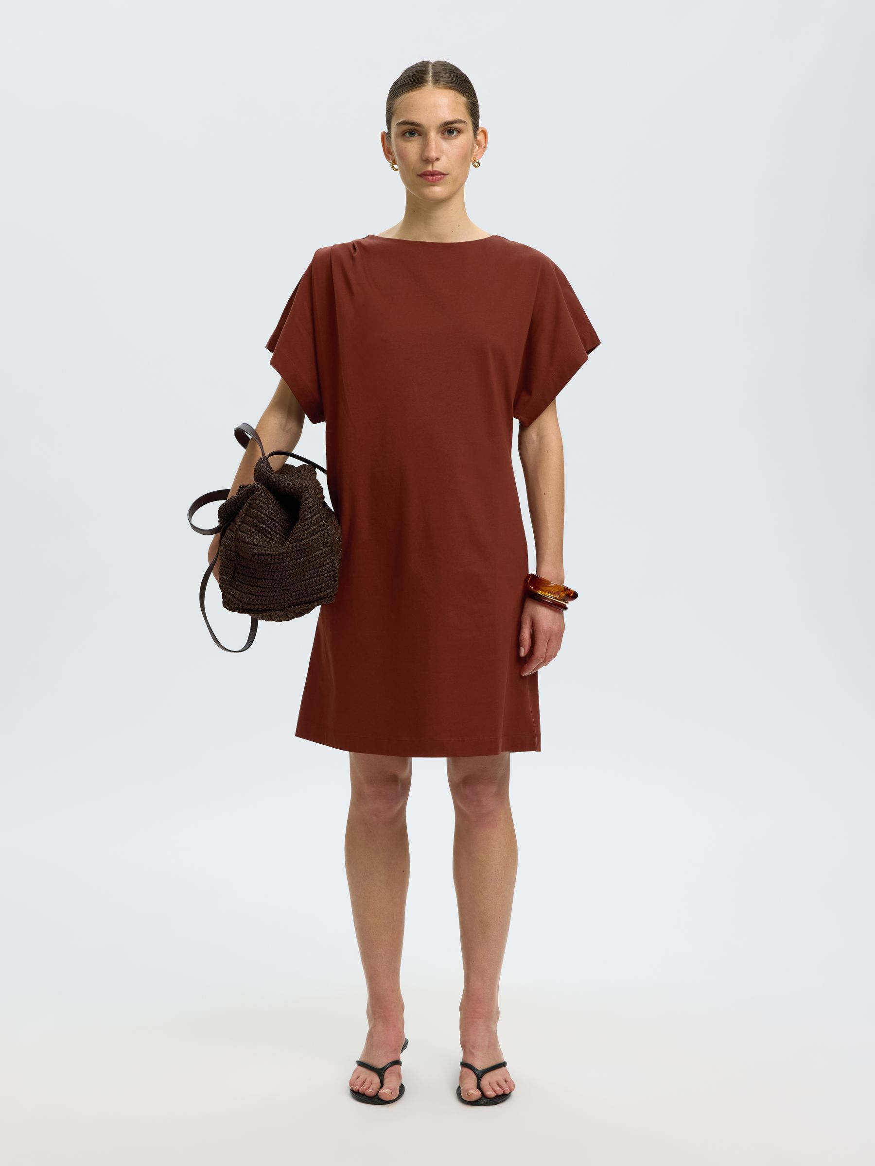COTTON SHORT SLEEVED MINI DRESS