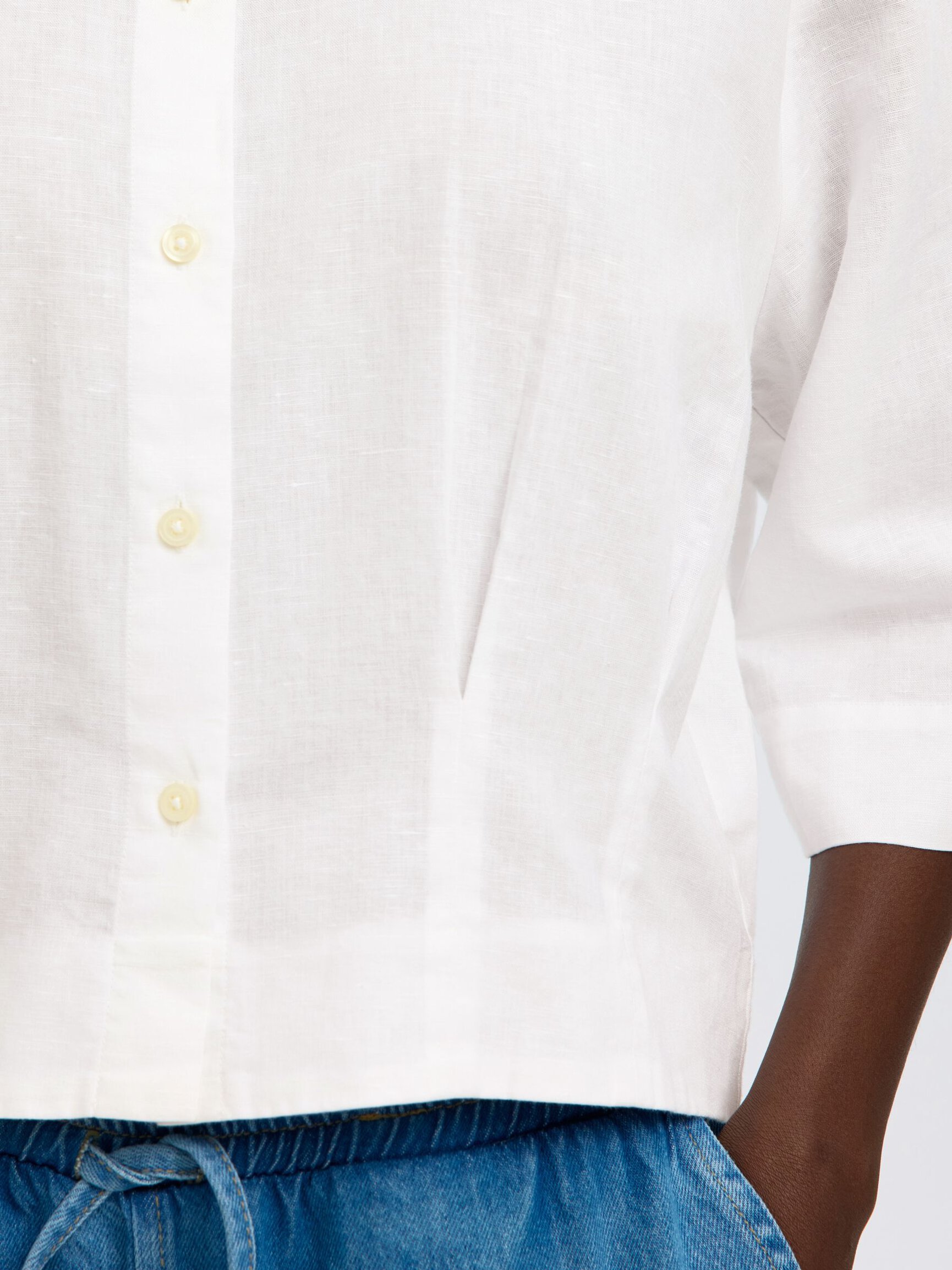 LINEN BLEND SHORT SLEEVED SHIRT