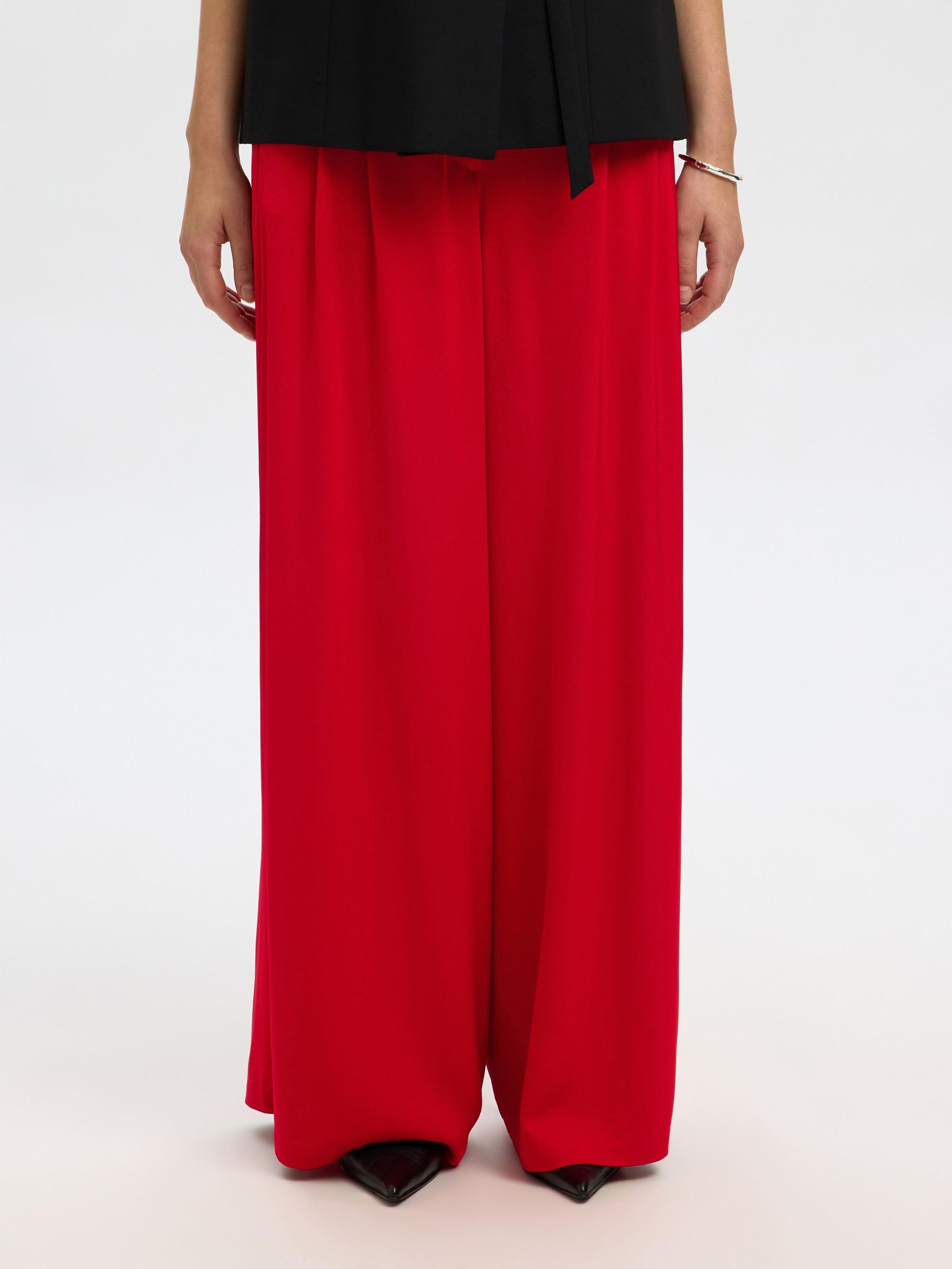 VISCOSE WIDE-LEG TROUSERS