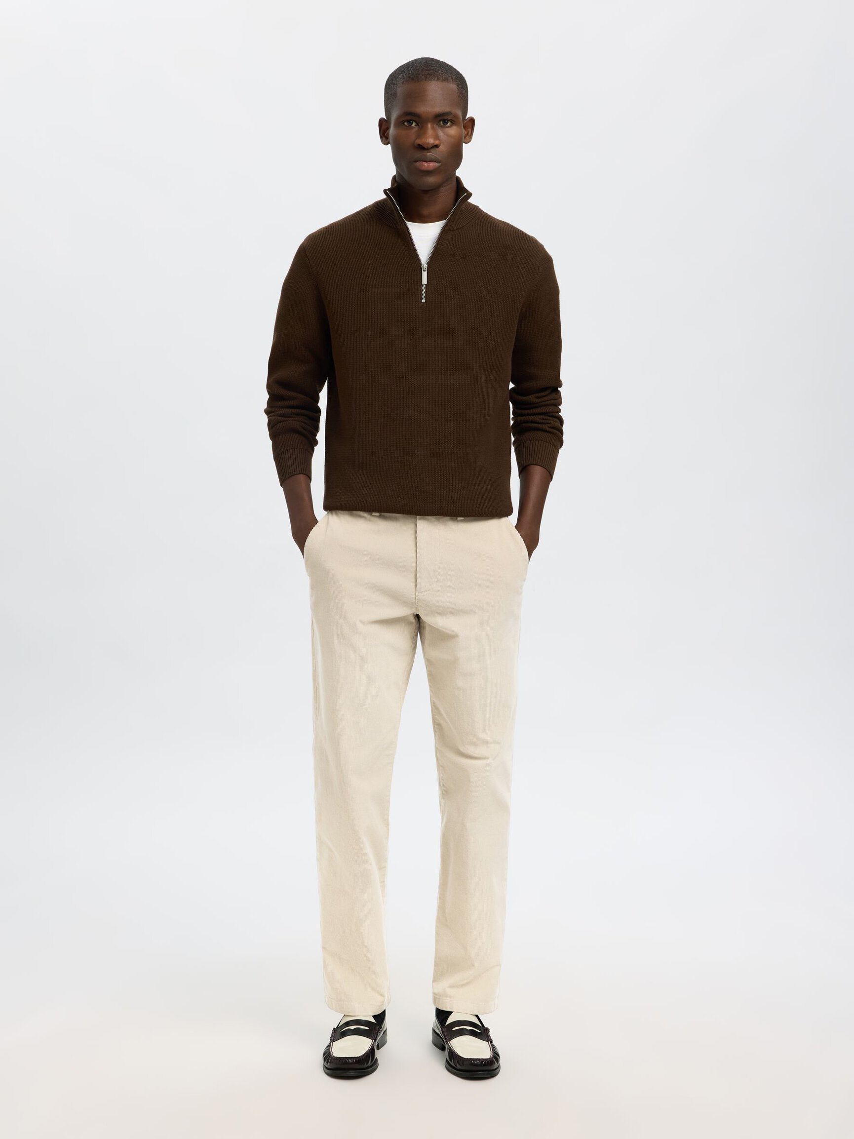 CORDUROY STRAIGHT-LEG TROUSERS