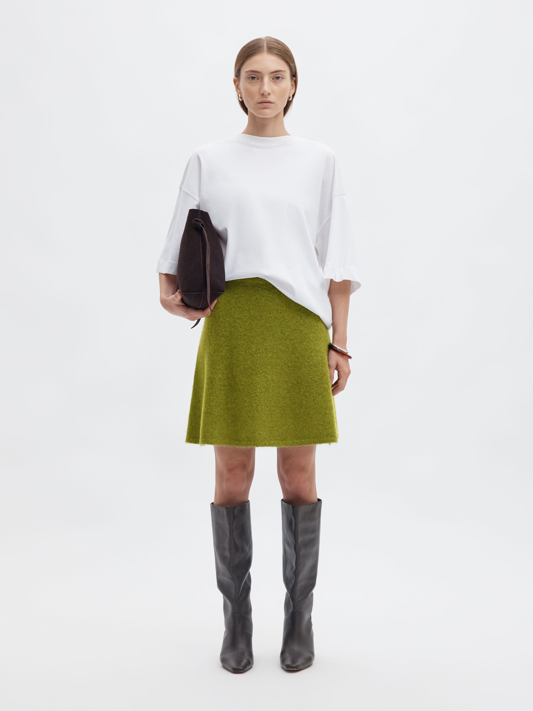 BRUSHED KNITTED SKIRT