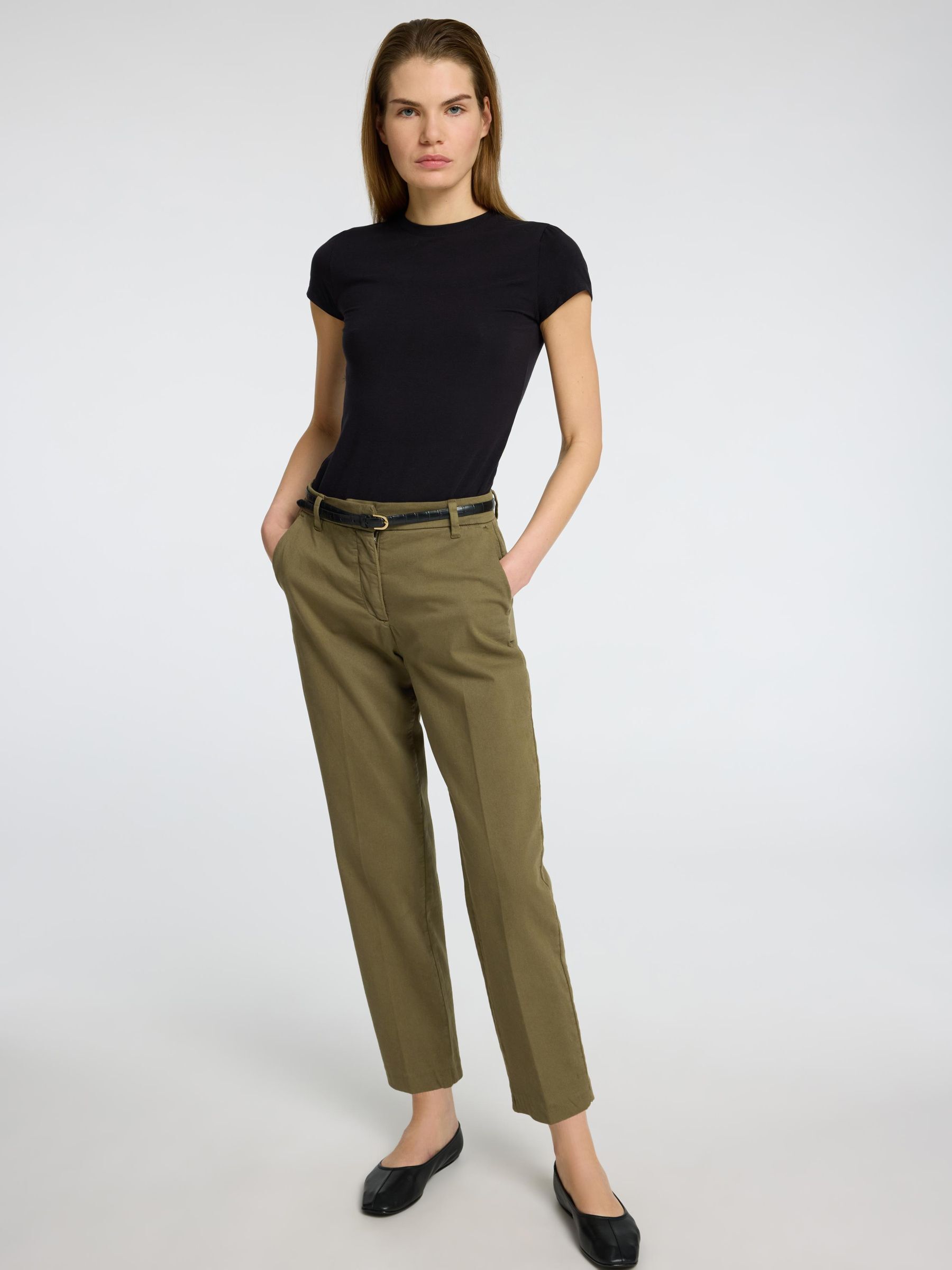 CROPPED TAPERED TROUSERS