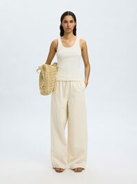 RIBBED COTTON TANK TOP, Snow White, highres