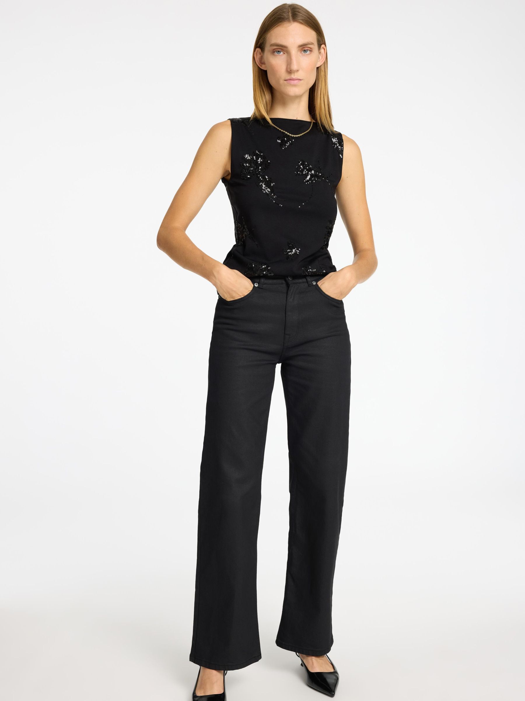 BESCHICHTETE WIDE FIT JEANS