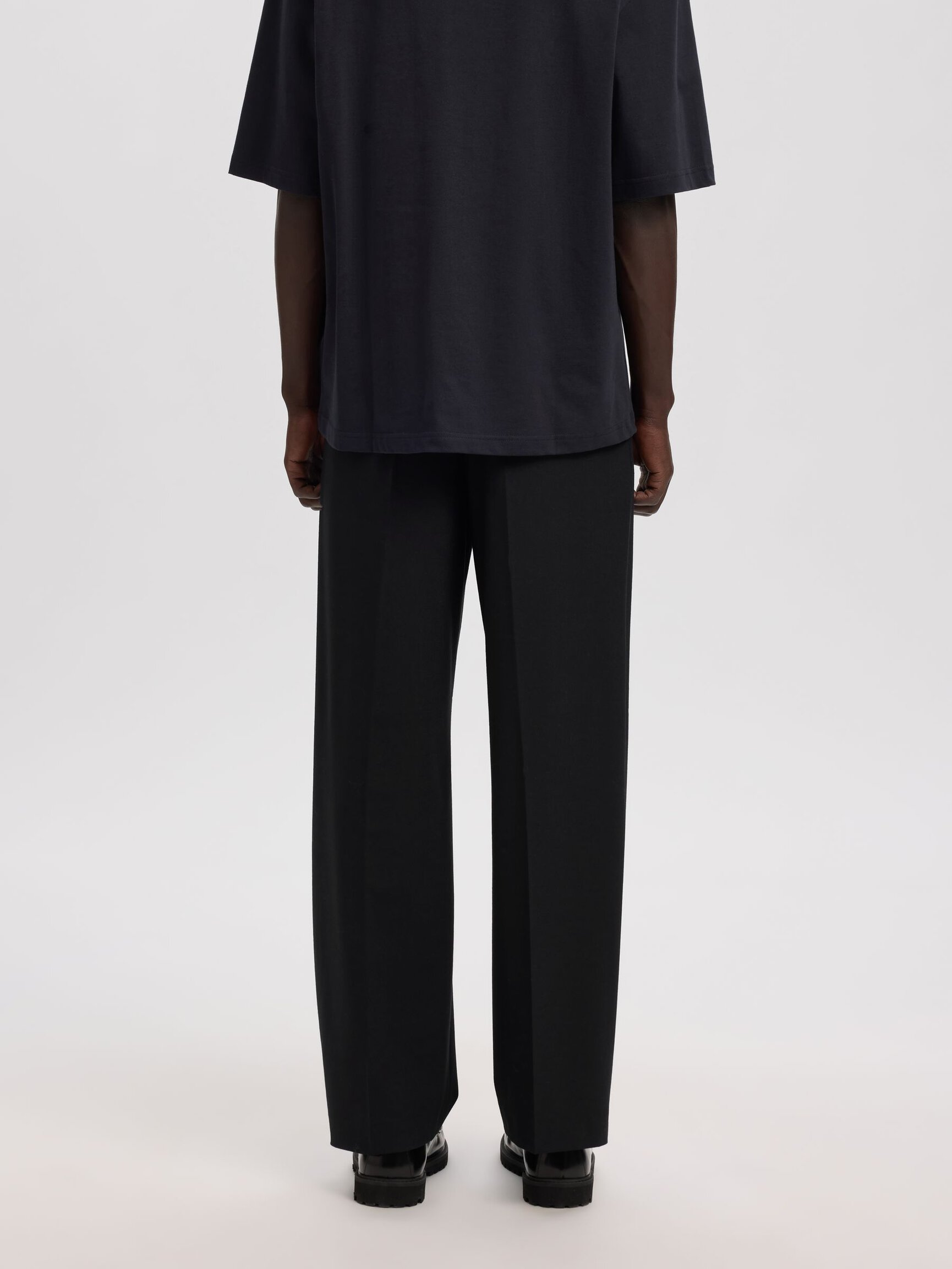 WOOL BLEND LOOSE-FIT TROUSERS