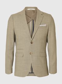 SLIM FIT SINGLE-BREASTED BLAZER, Sand, highres