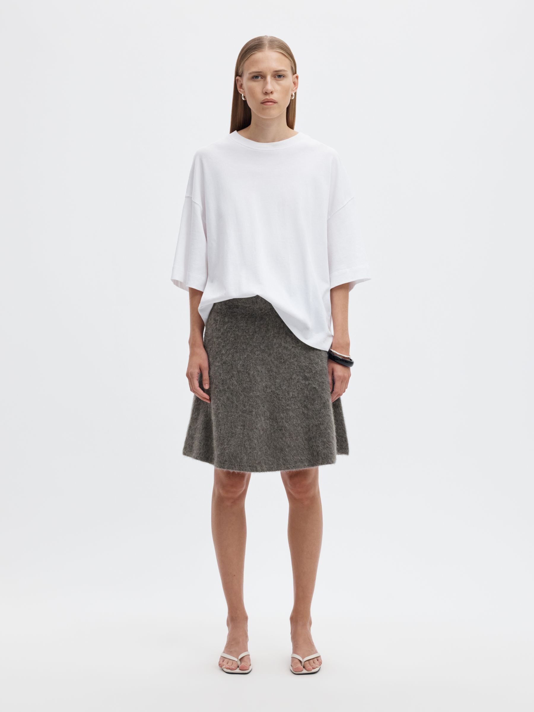 BRUSHED KNITTED SKIRT