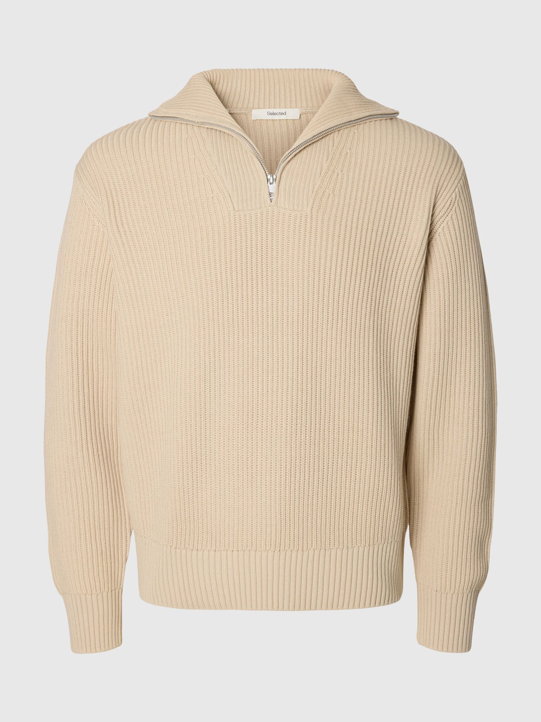 100% COTTON HALF-ZIP JUMPER