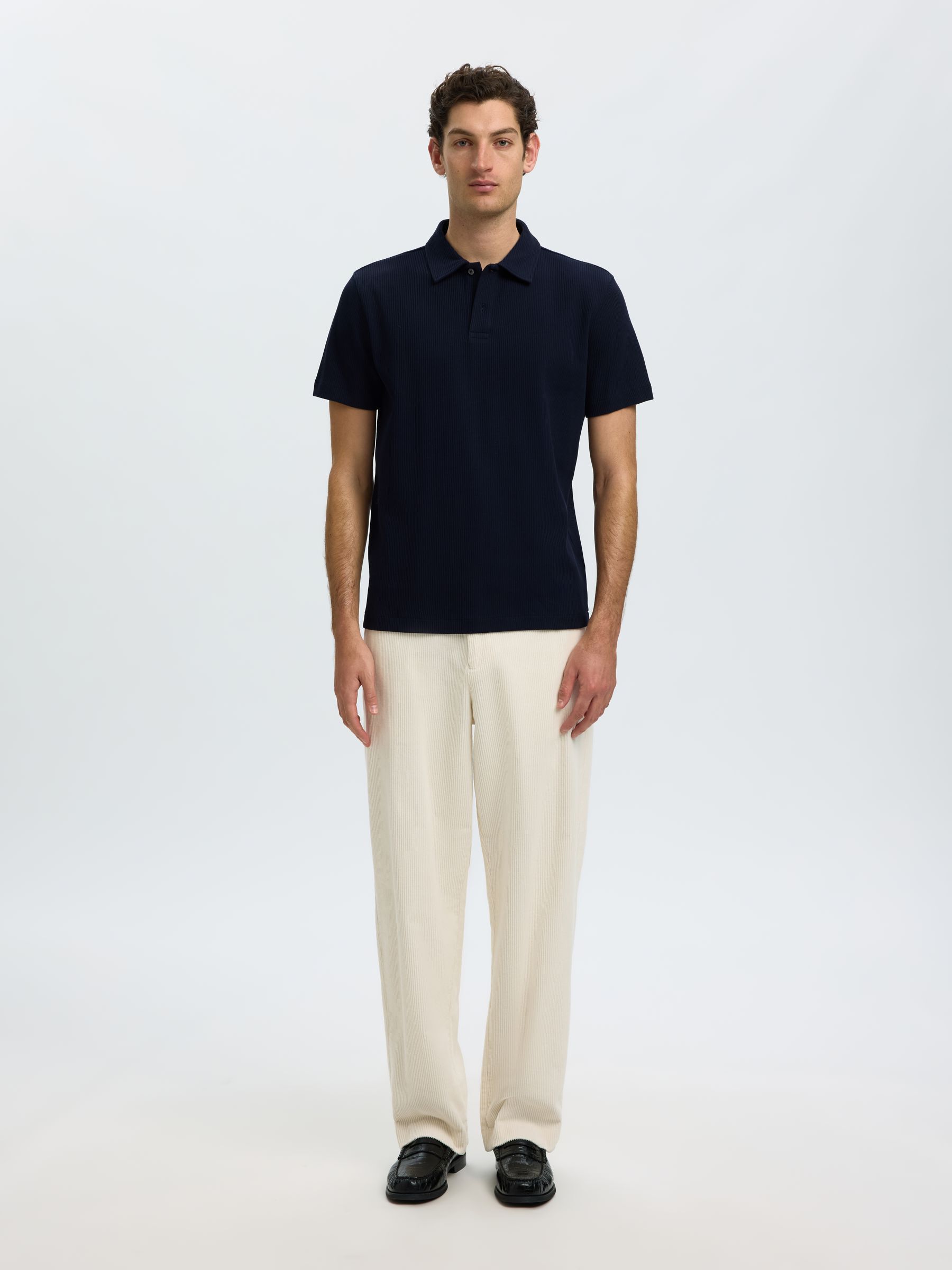 RIBBED POLO SHIRT