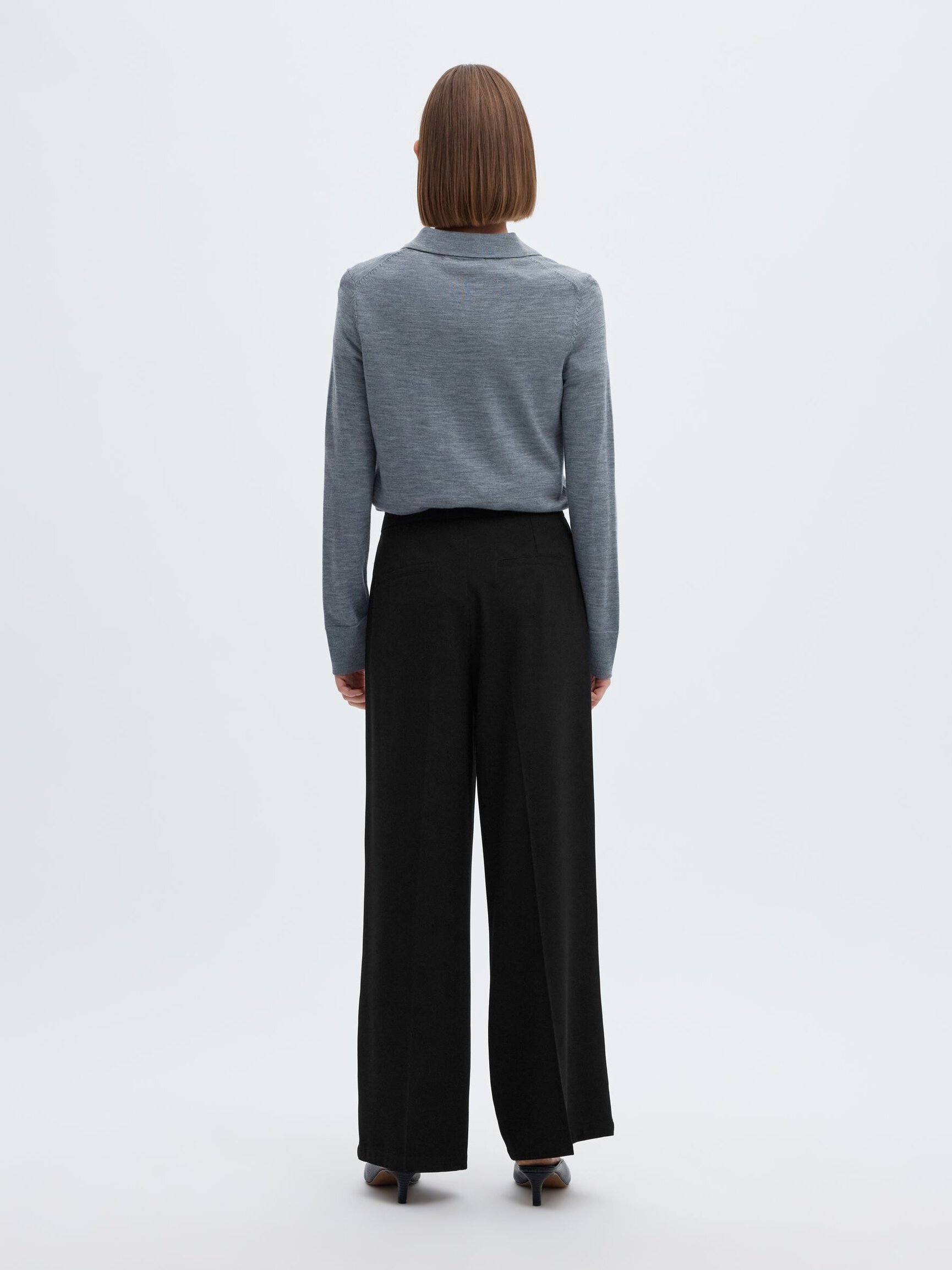 WOVEN WIDE-LEG TROUSERS