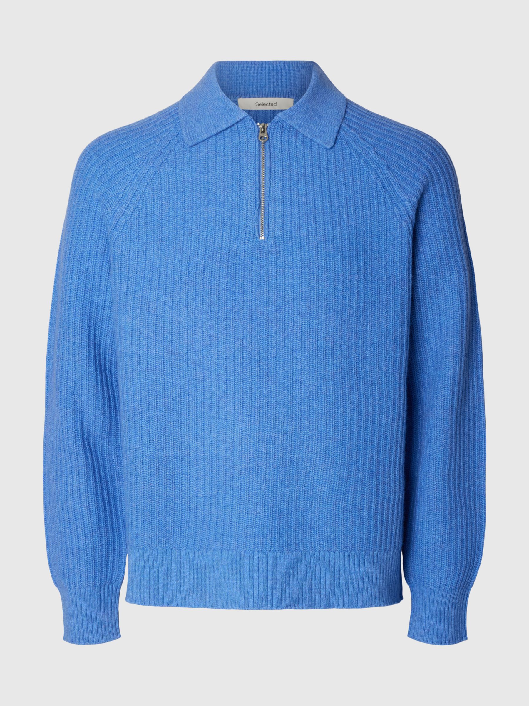 WOOL BLEND KNITTED POLO SHIRT