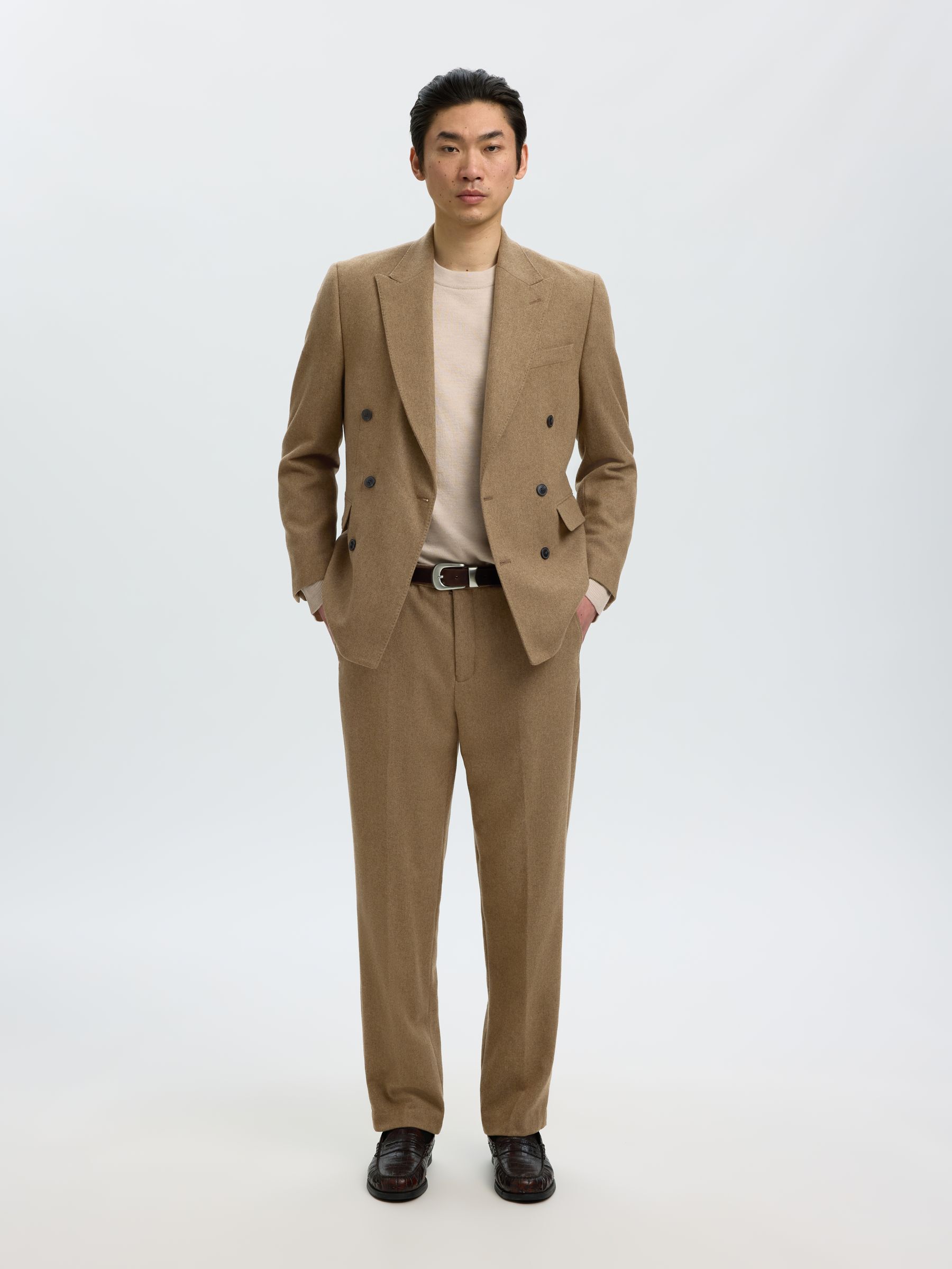 WOOL BLEND SUIT TROUSERS