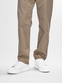 LEATHER TRAINERS, White, highres