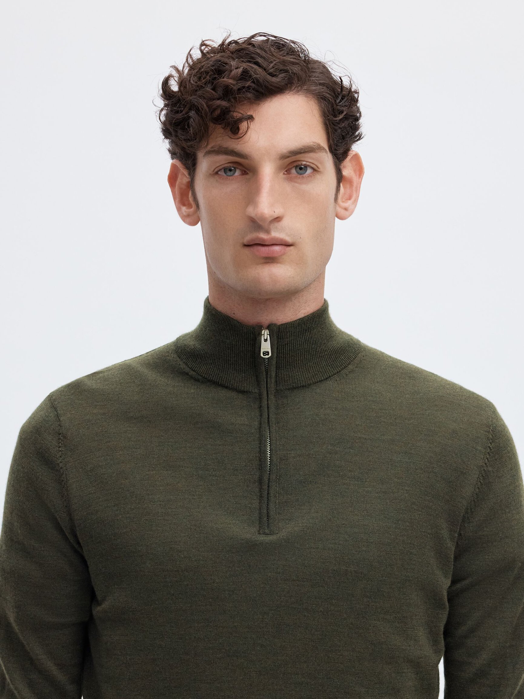 100% MERINO WOOL HALF-ZIP JUMPER