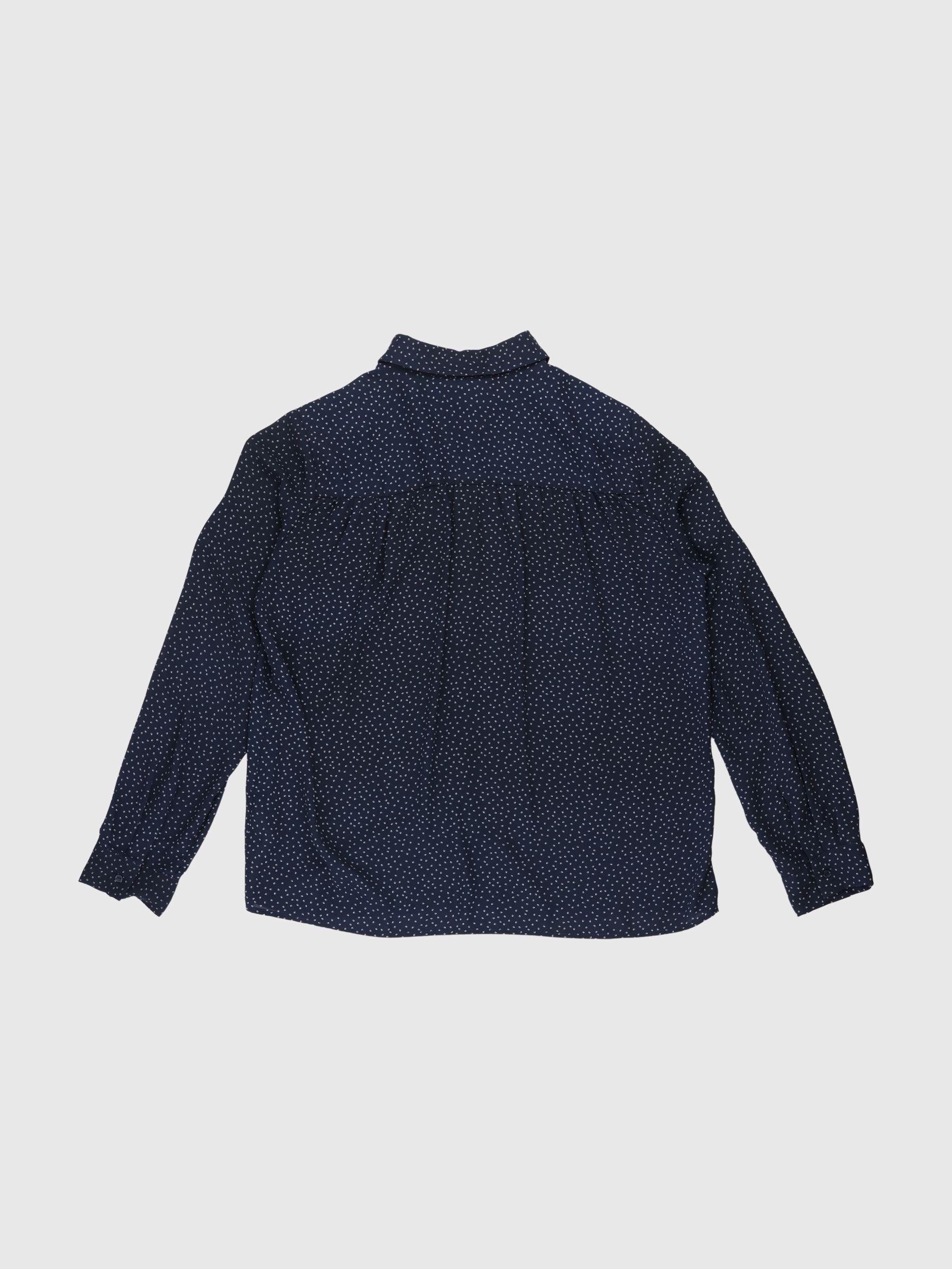 GENANVENDT POLYESTER PRIKKET SKJORTE