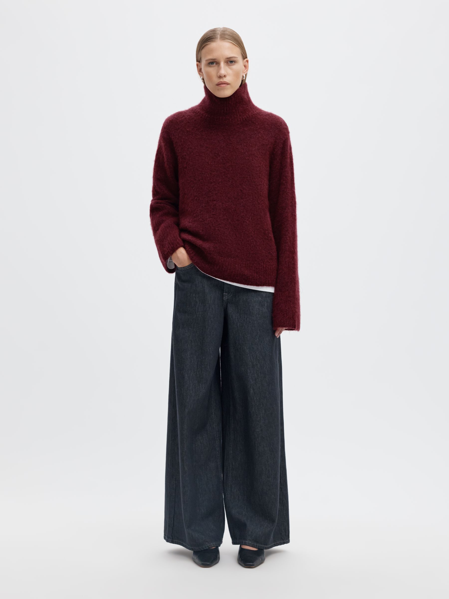 WOOL BLEND HIGH-NECK JUMPER