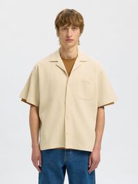 WAFFLED SHORT SLEEVED SHIRT, Fog, highres