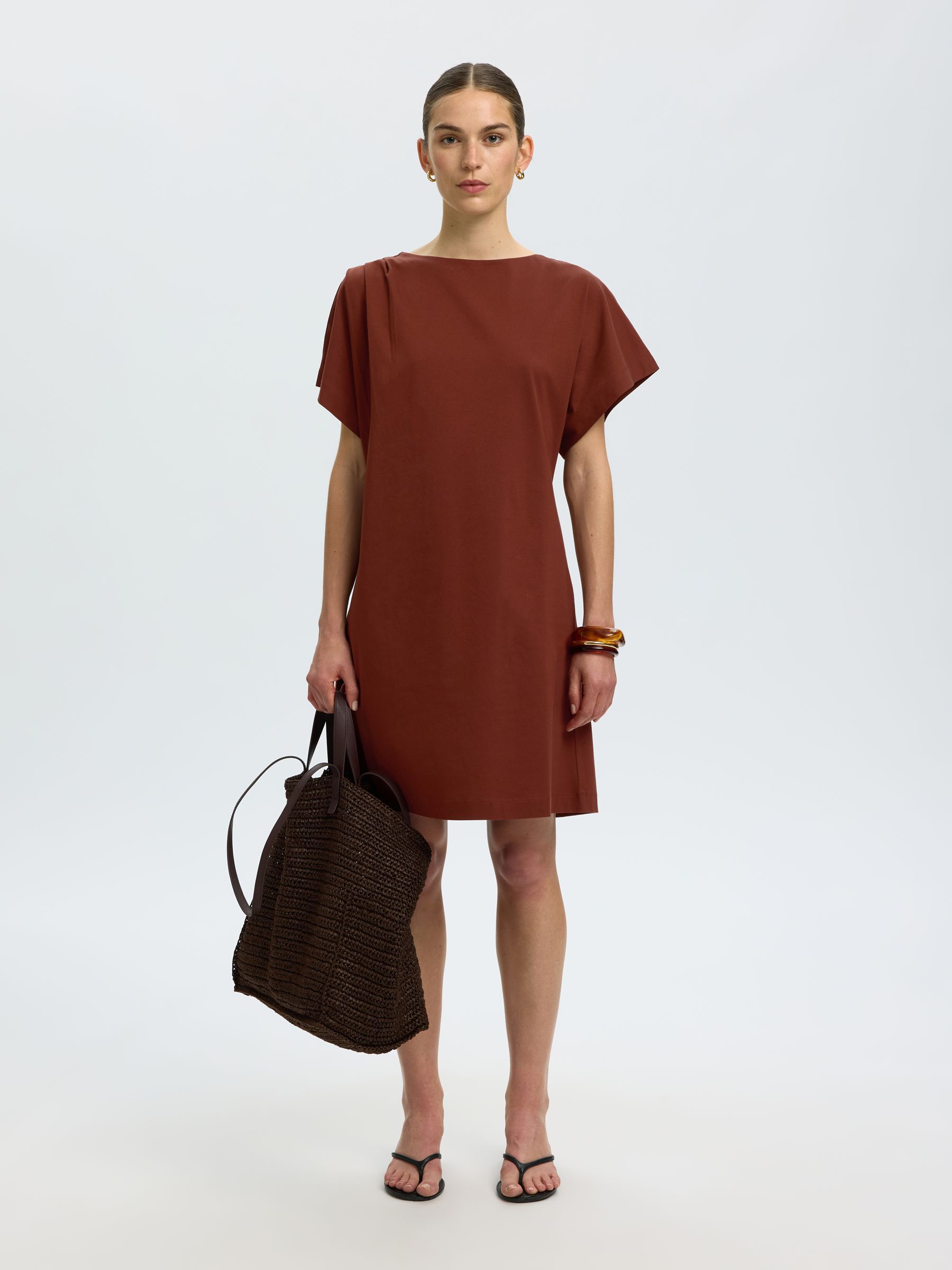 COTTON SHORT SLEEVED MINI DRESS