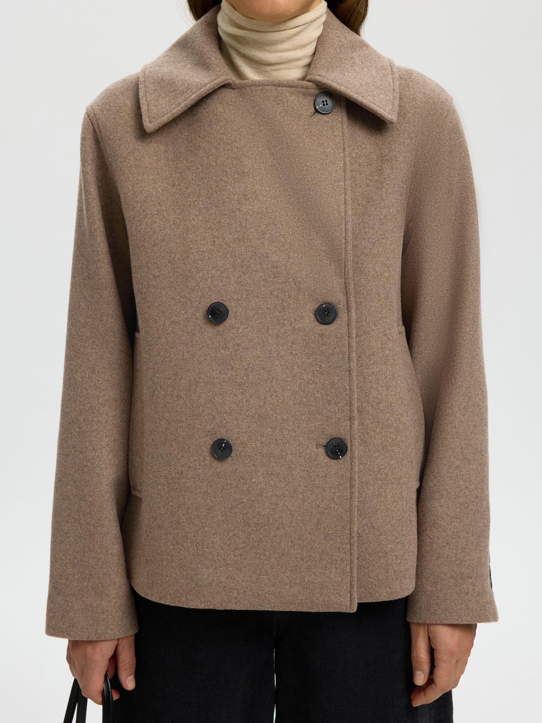 WOOL BLEND DOUBLE-BREASTED JACKET