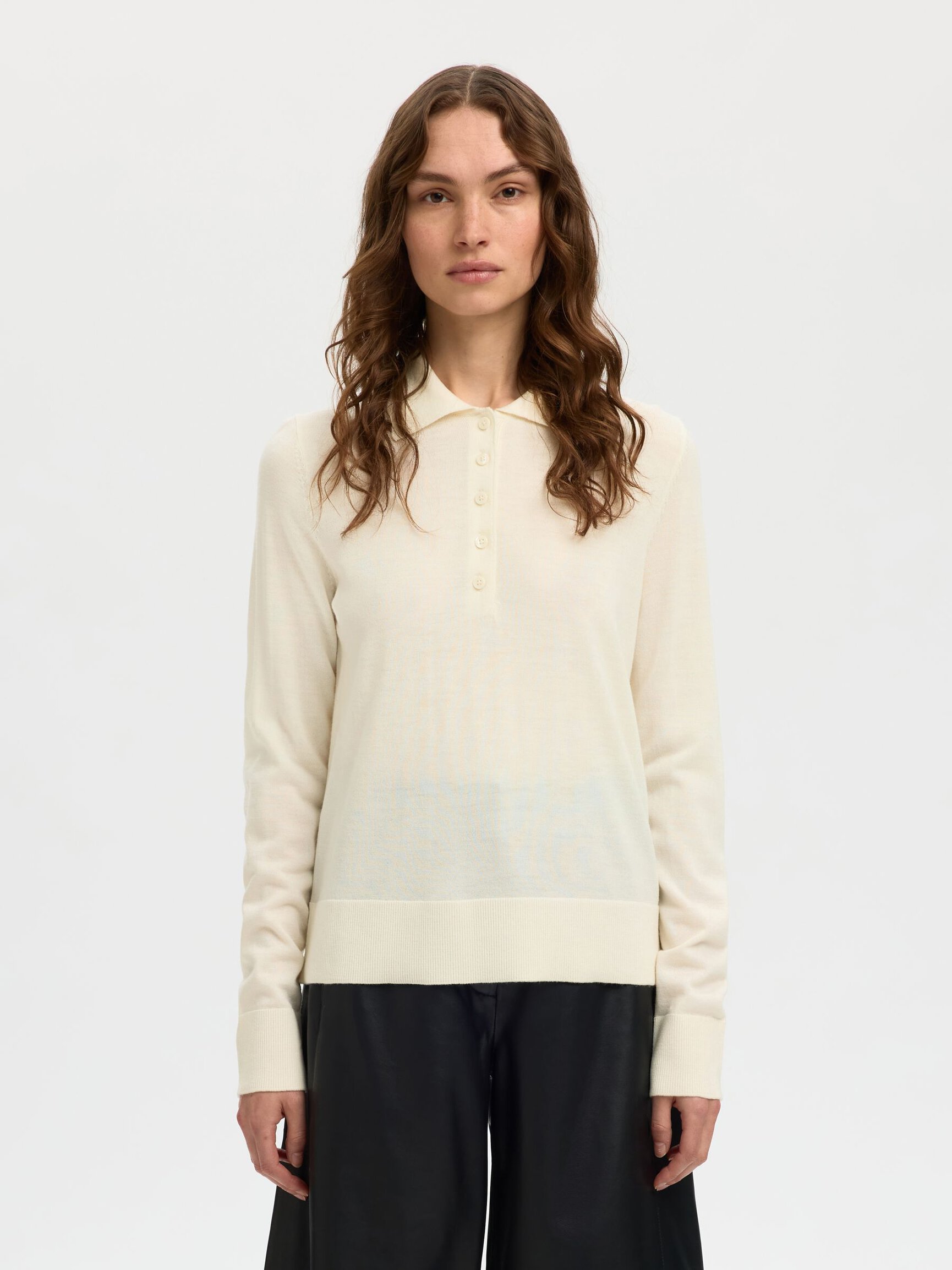 100% MERINO WOOL KNITTED POLO SHIRT