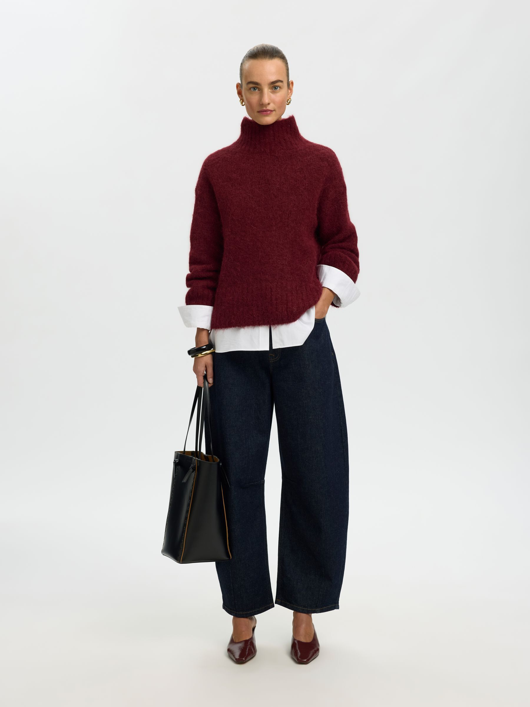 WOOL BLEND HIGH-NECK JUMPER