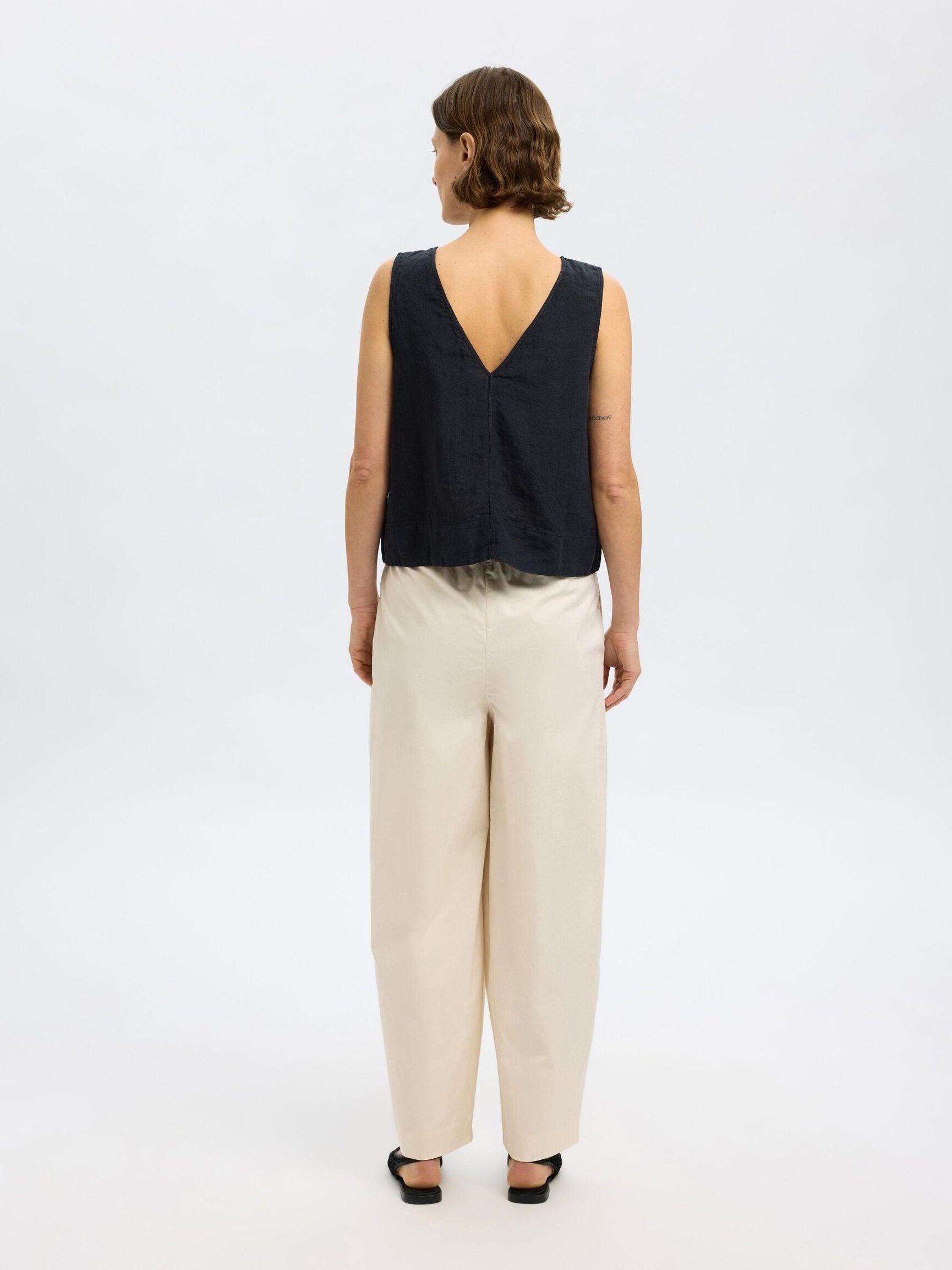 100% LINEN REVERSIBLE TOP