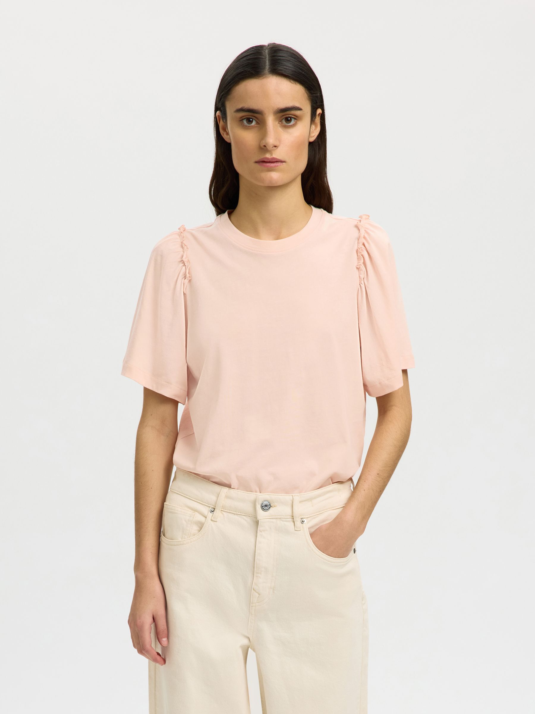 RUFFLED COTTON T-SHIRT