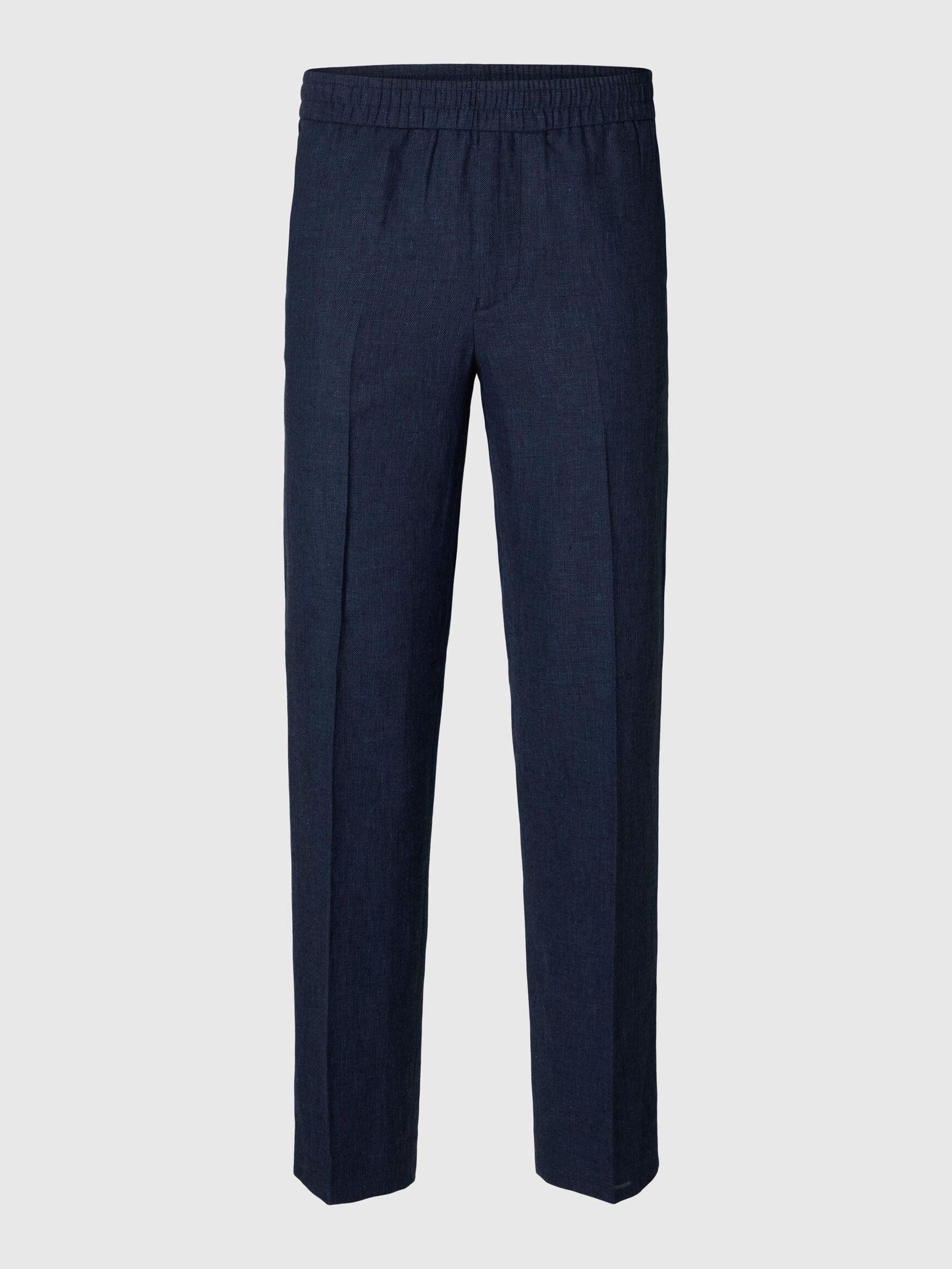 LINNENMIX PANTALON, Dark Navy, highres