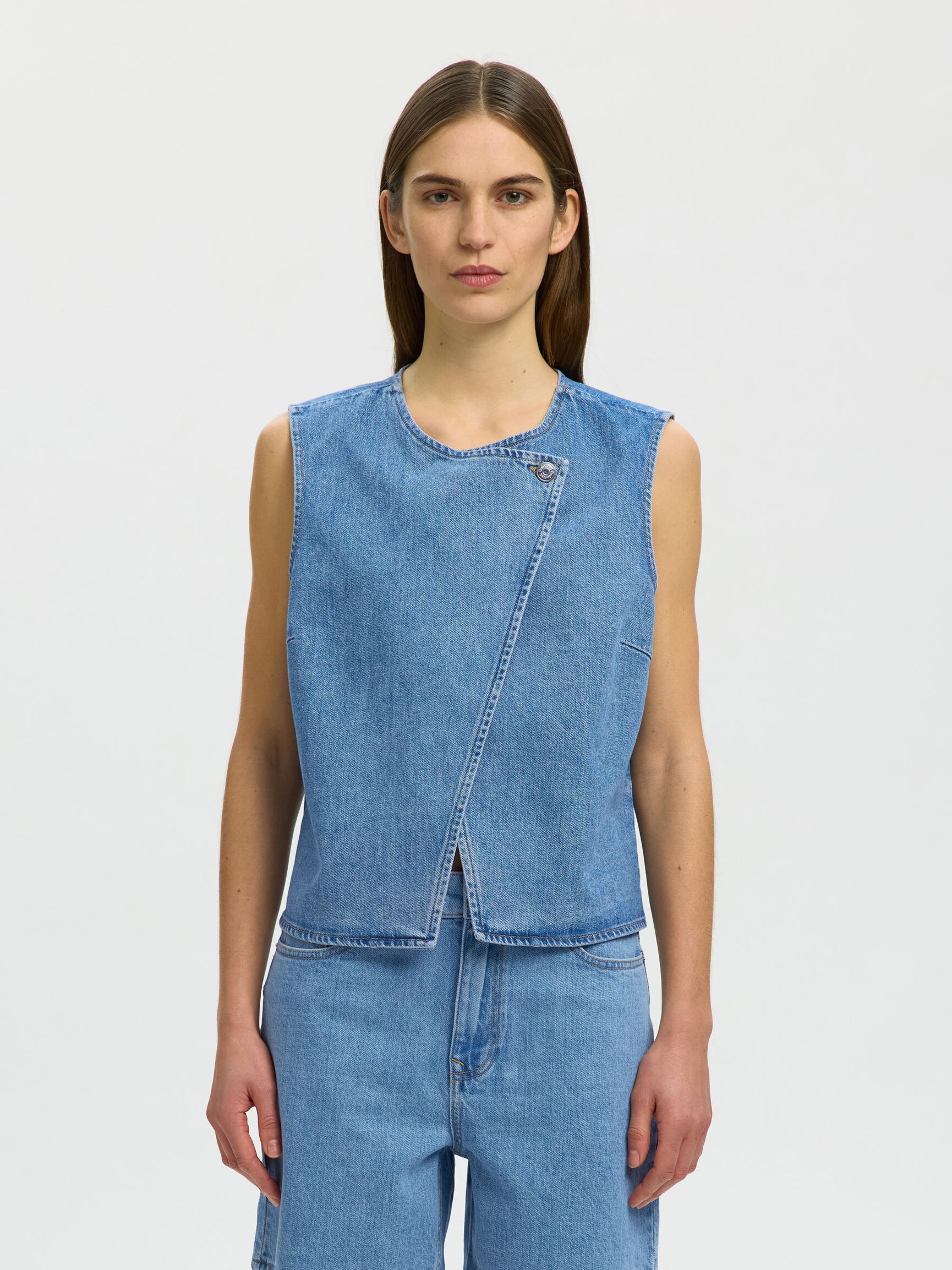 SANS MANCHES GILET EN DENIM