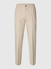 LINEN BLEND SUIT TROUSERS, Oatmeal, highres