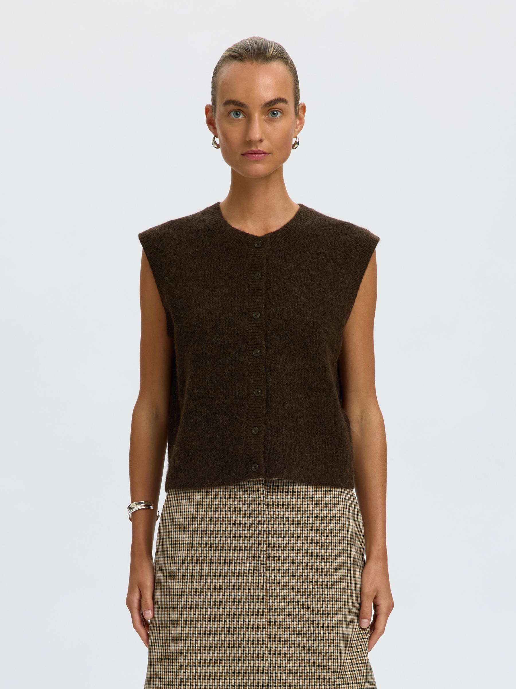 LAINE MÉLANGÉE GILET TRICOTÉ