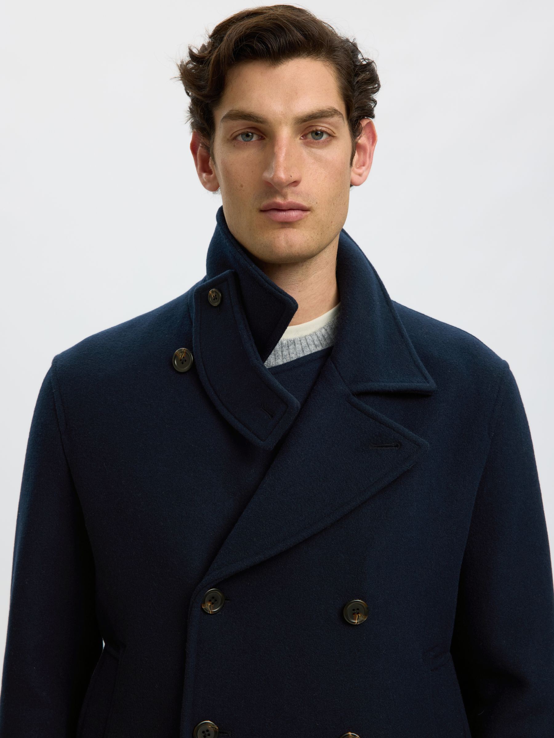 WOOL BLEND PEACOAT