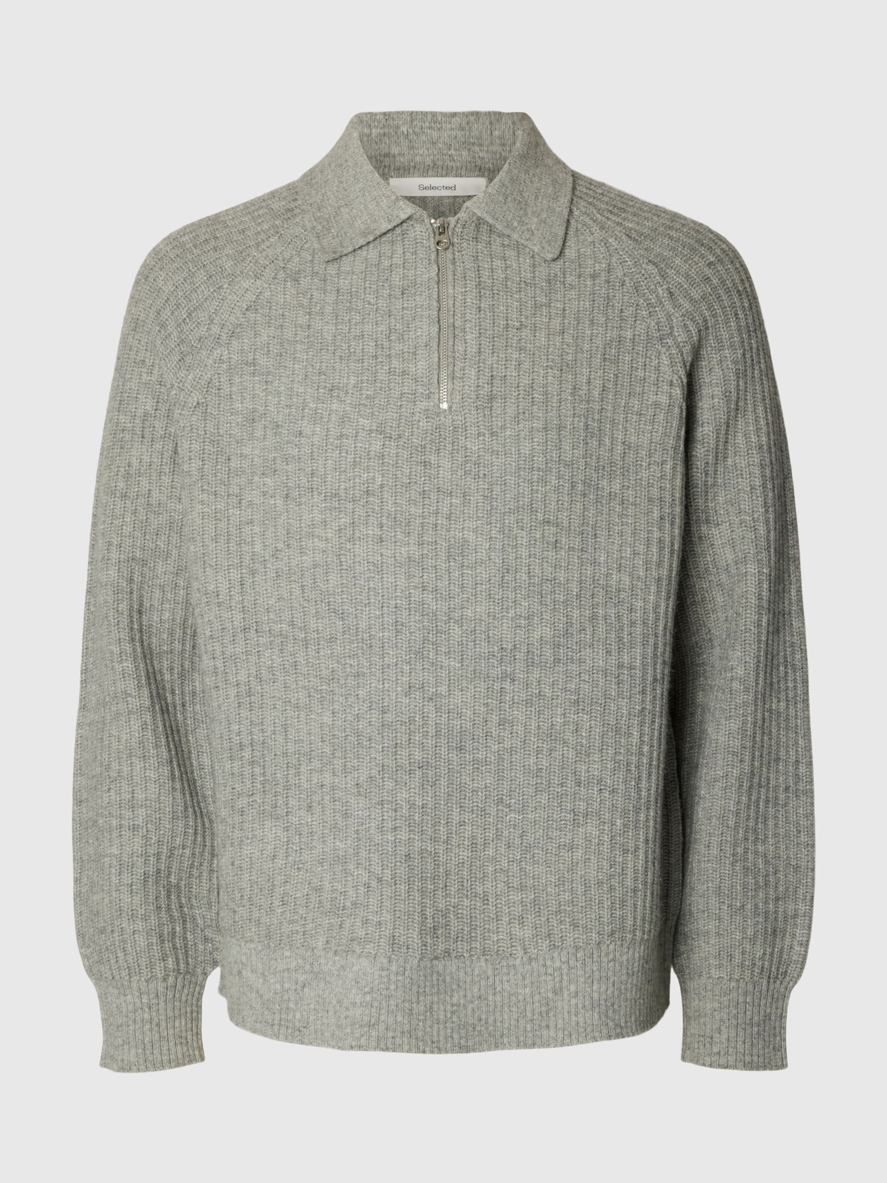 WOOL BLEND KNITTED POLO SHIRT