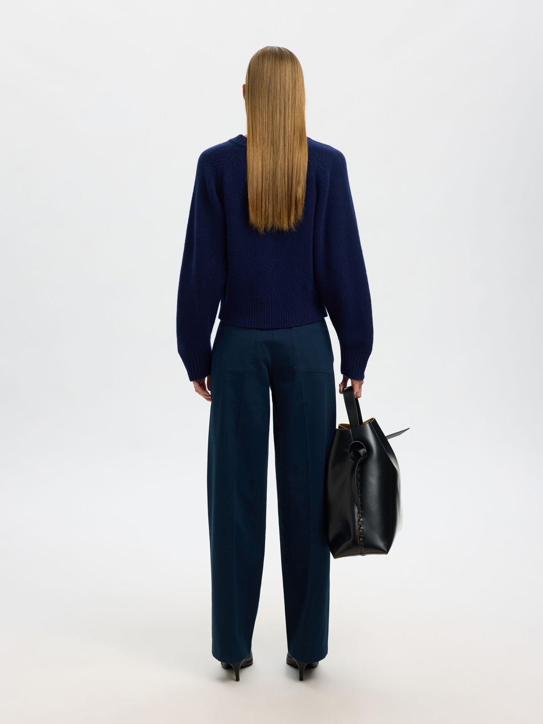 100% COTTON WIDE-LEG TROUSERS