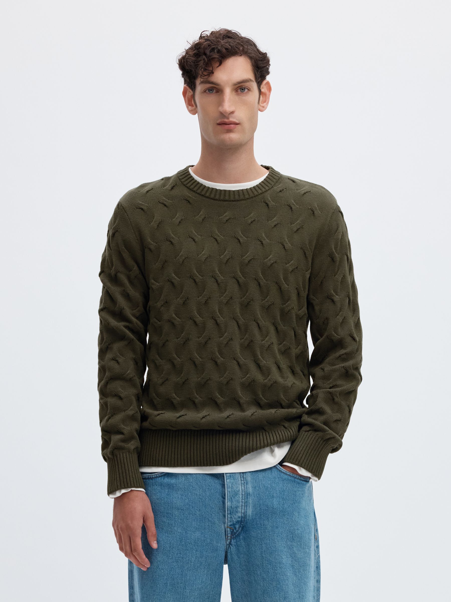 CABLE KNIT CREWNECK JUMPER