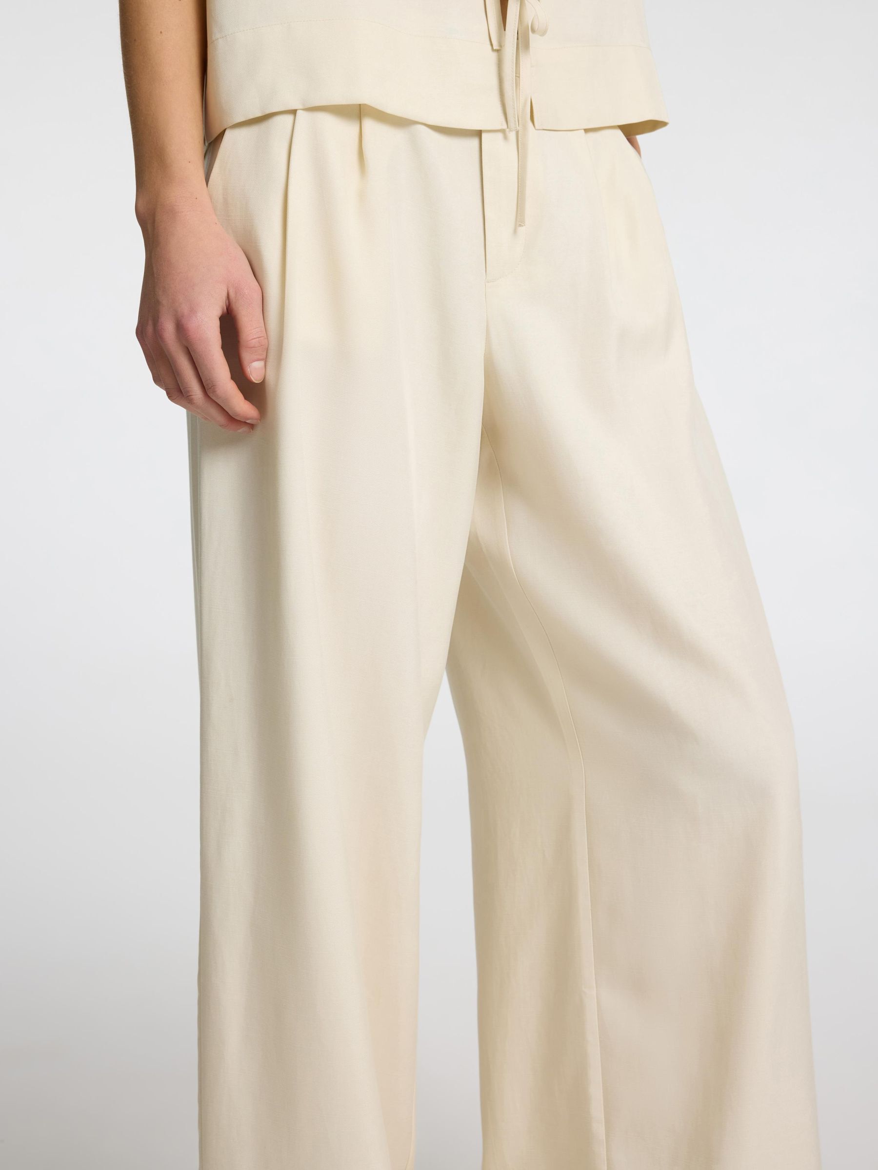 MID WAIST WIDE-LEG TROUSERS